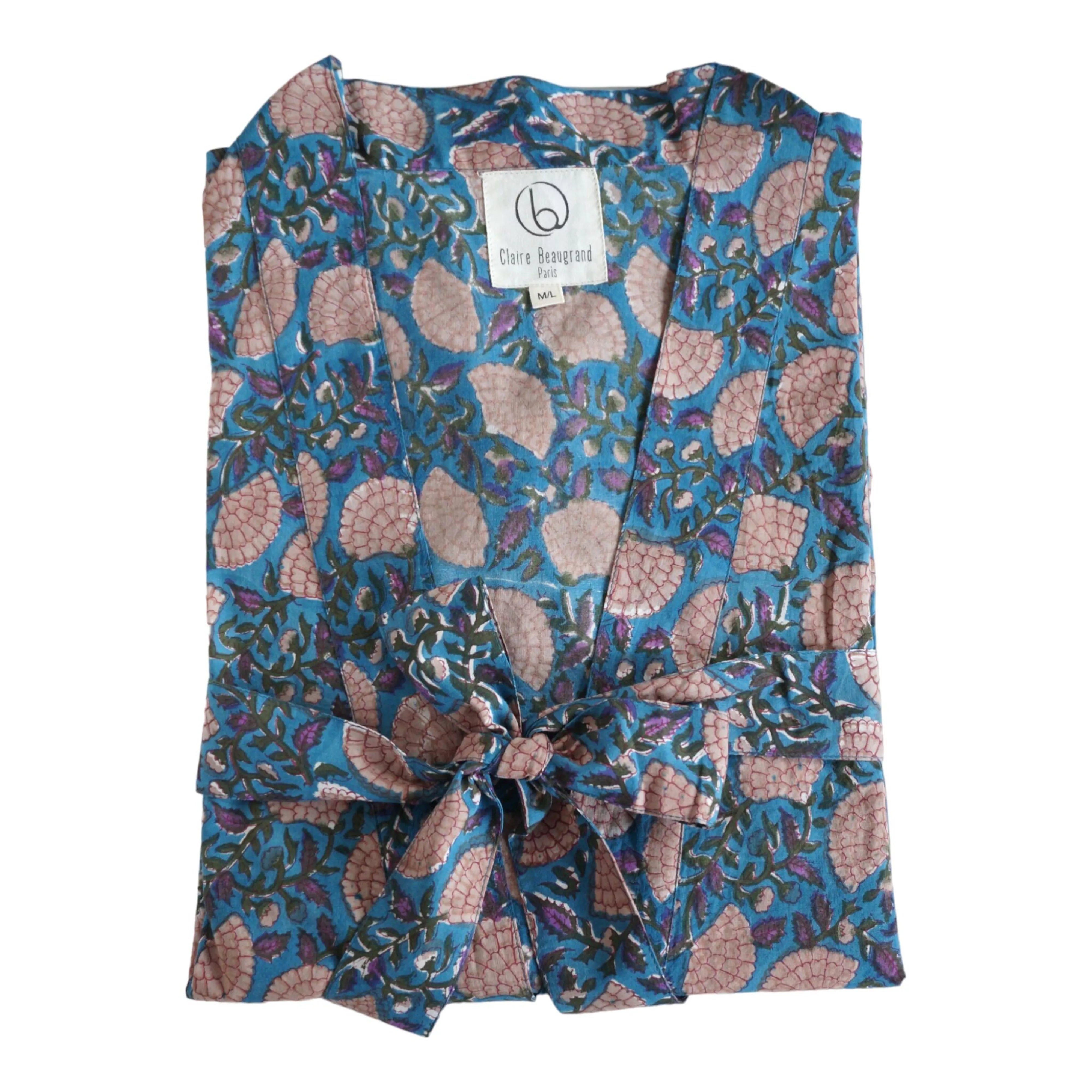 Kimono en coton imprimé fleuri Paloma