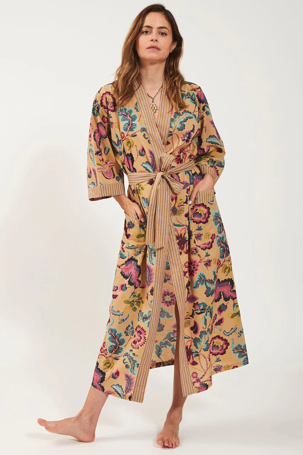 Kimono long Mandu, moutarde