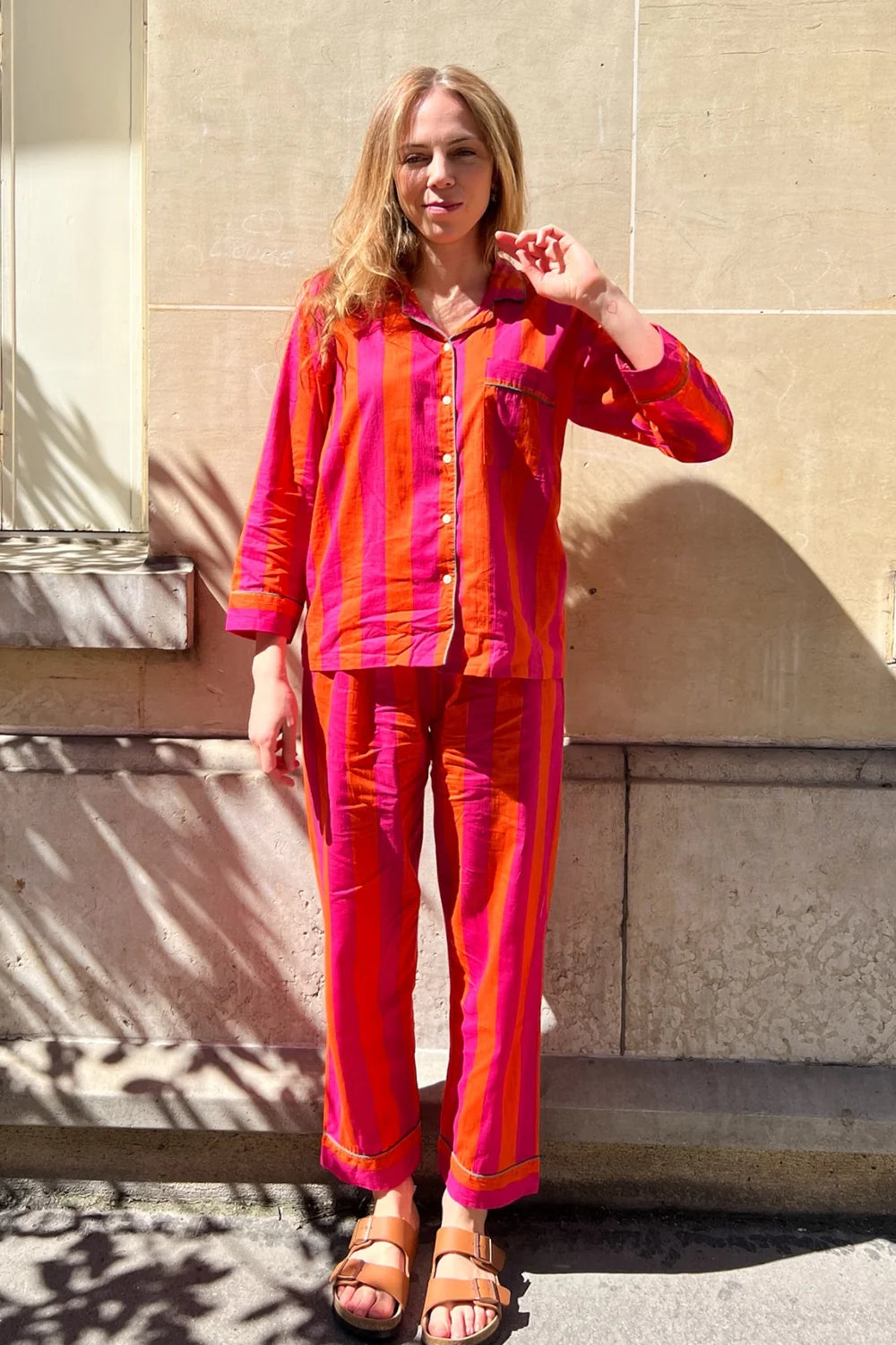 Pyjama rayés, rouge