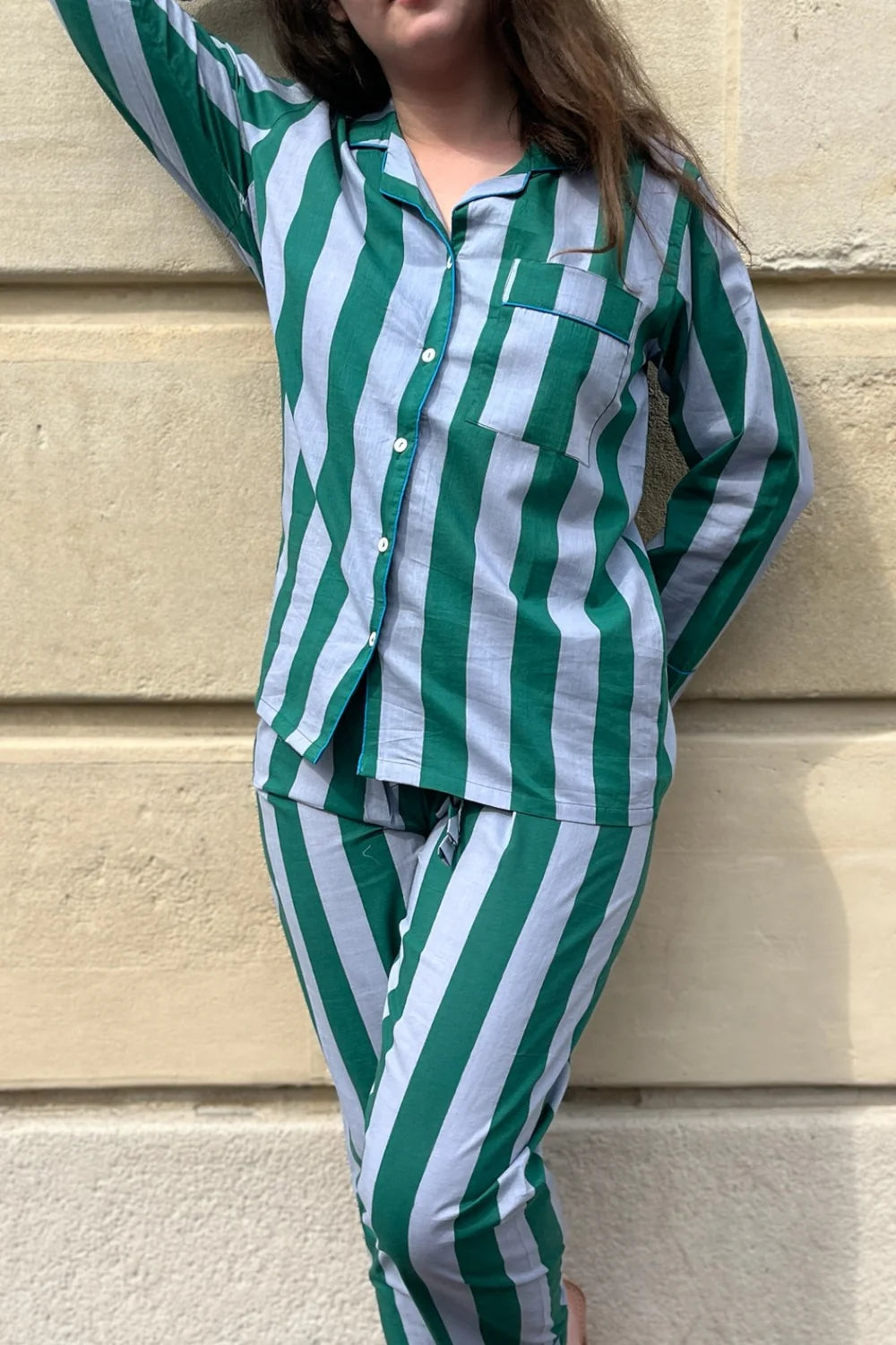 Pyjama rayés, vert