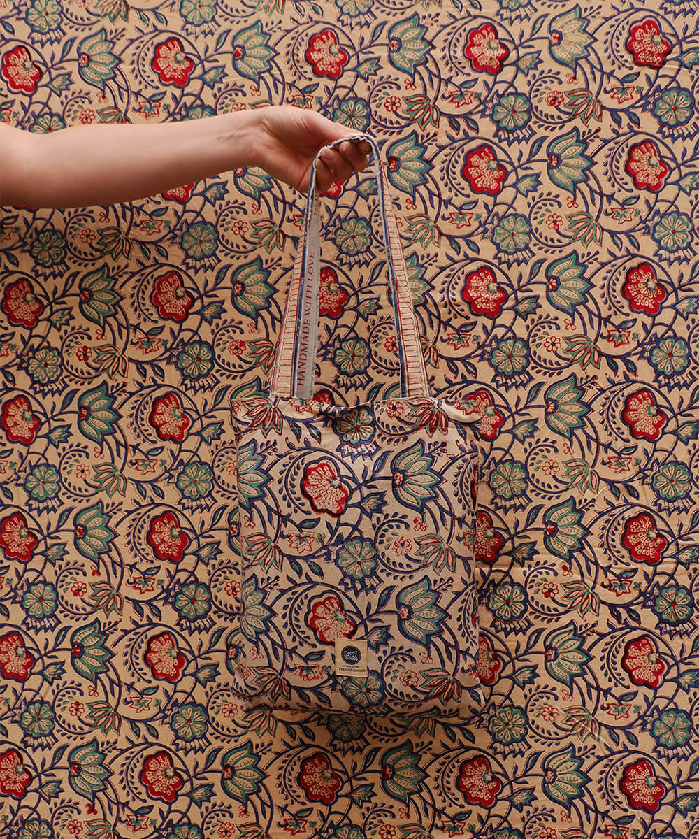 Jeté de coton Bluebell Double avec tote bag