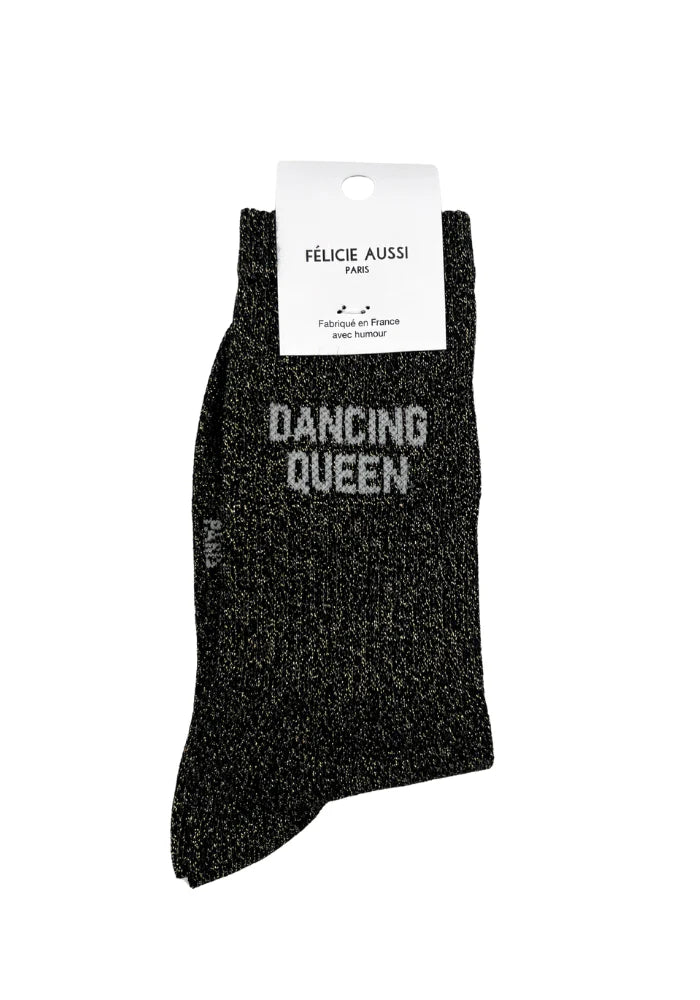 Chaussettes Dancing Queen à paillettes noir