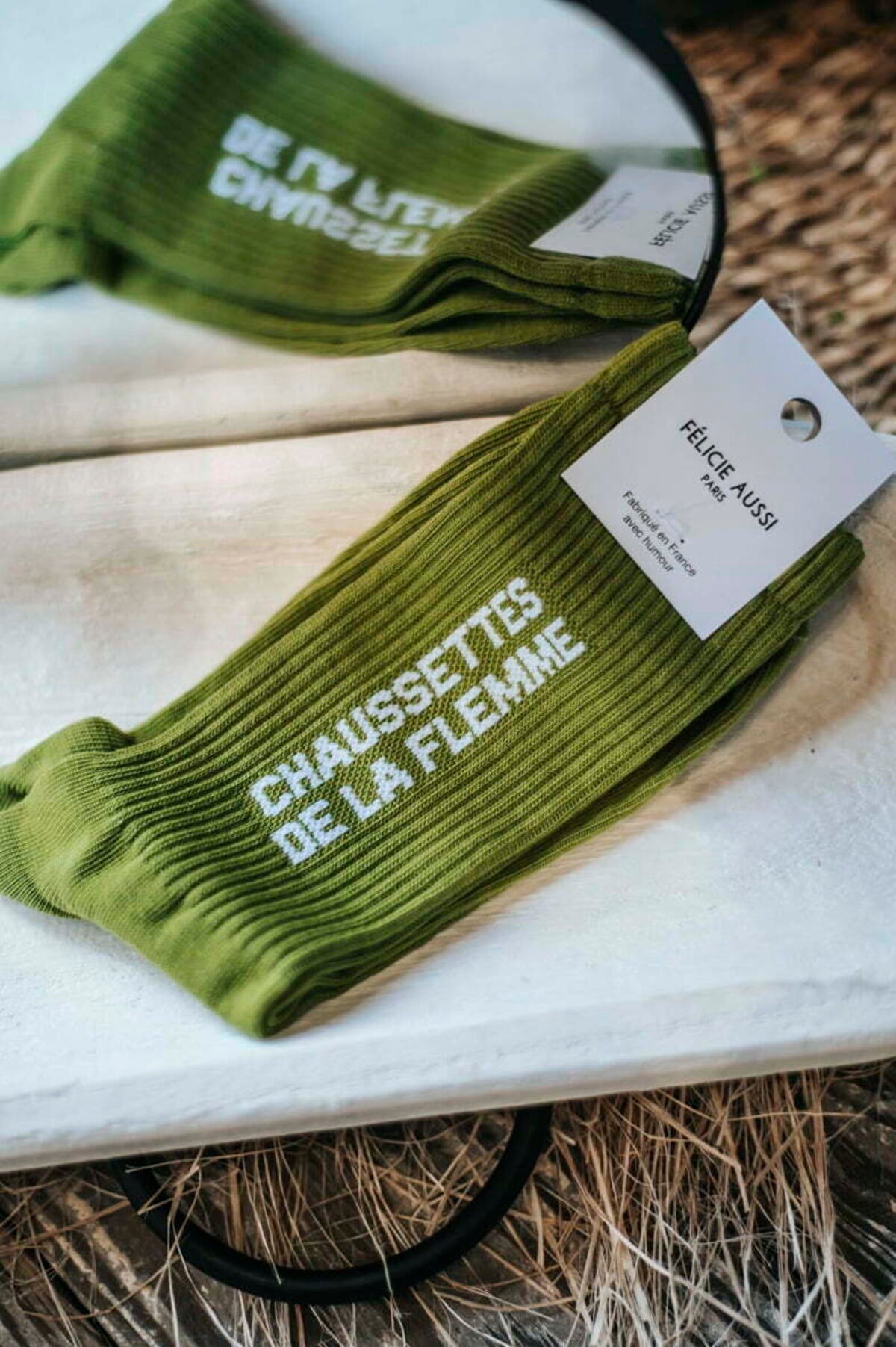 Chaussettes De La Flemme à paillettes, bambou 40/45