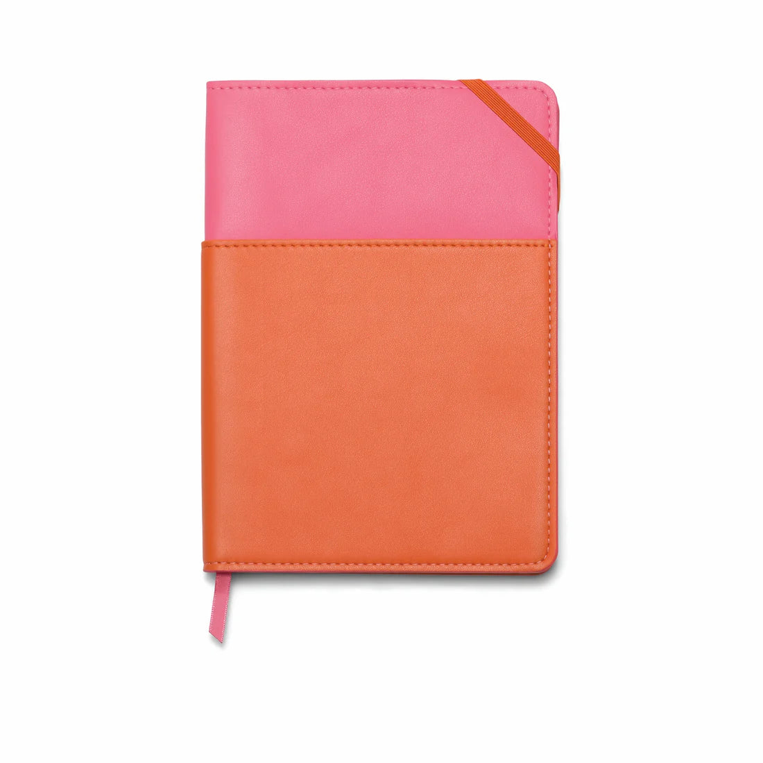 Journal de poche en cuir végétalien Rose et piment