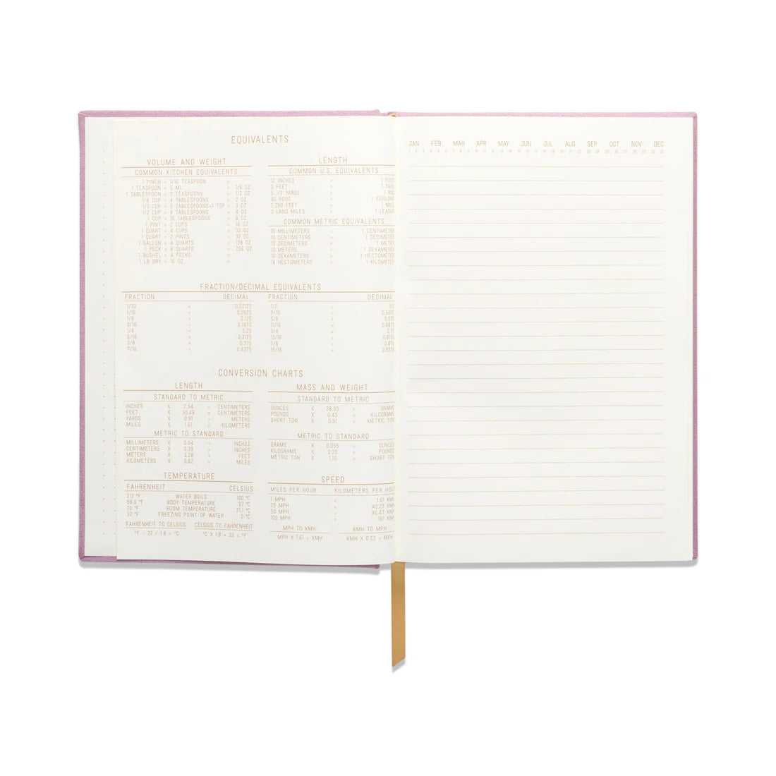 Journal relié en suédine Lilas