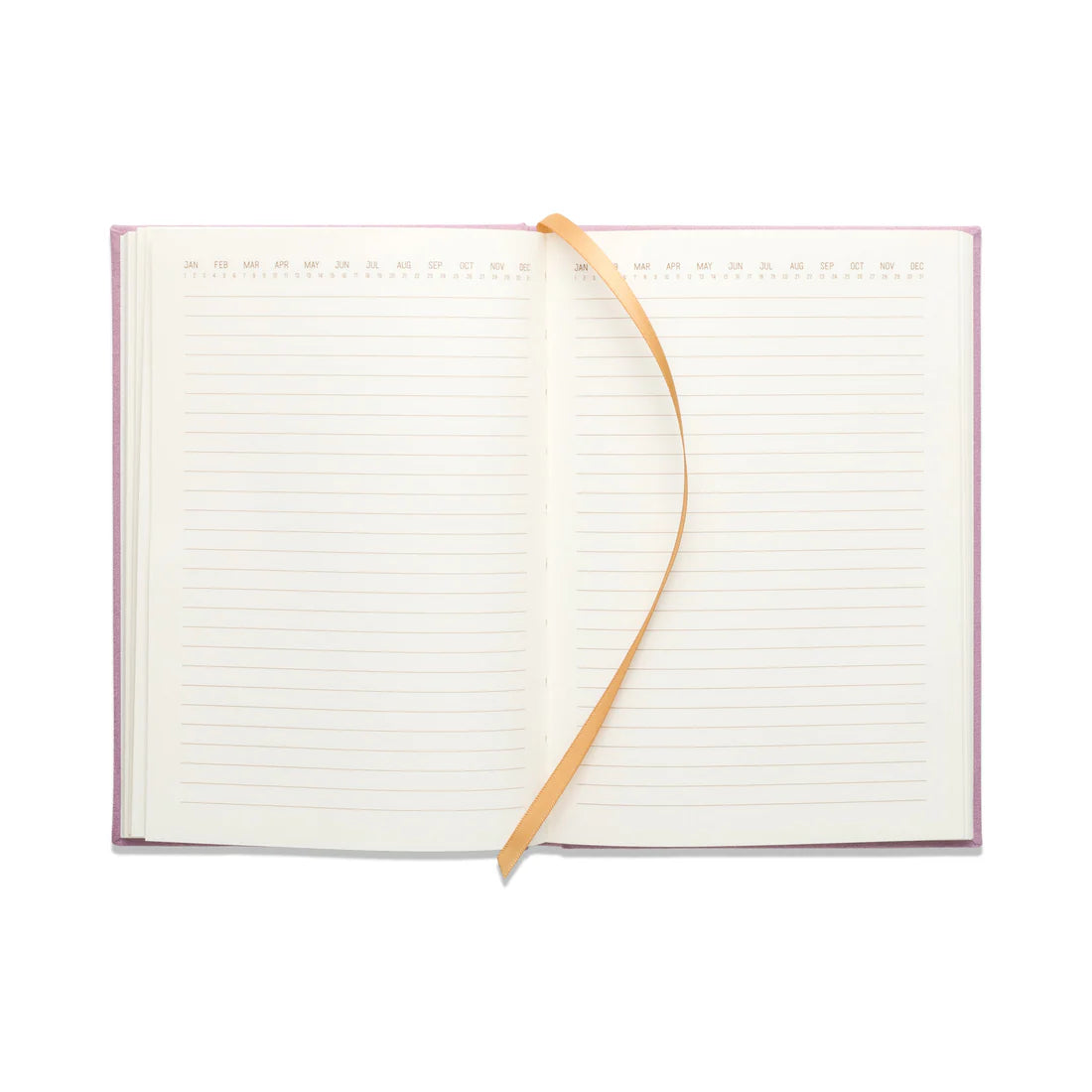 Journal relié en suédine Lilas