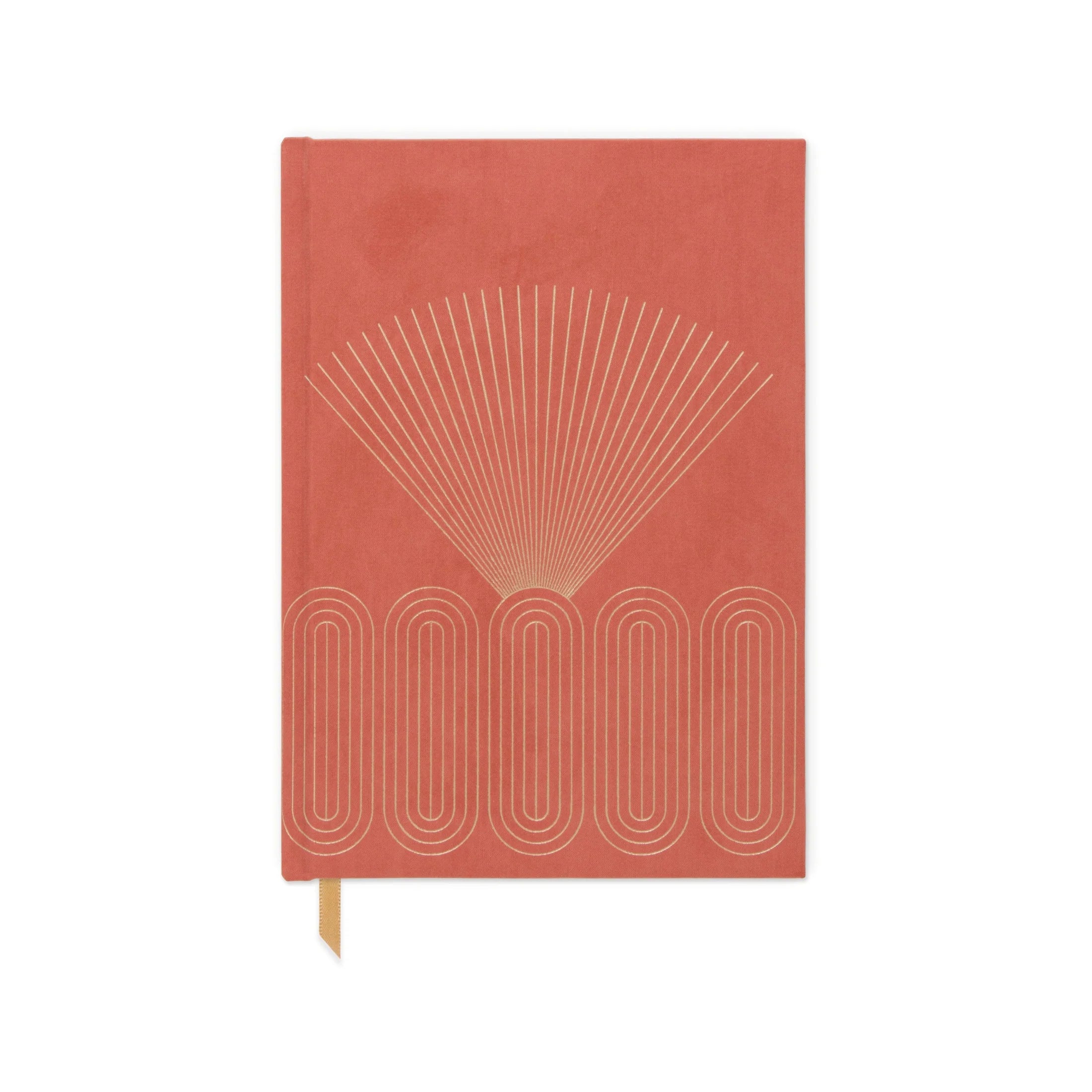 Journal relié en suédine Radiant Rays, terracotta