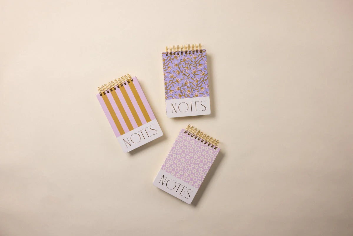 Grand bloc-notes double fil Chunky Floral Vintage Violet