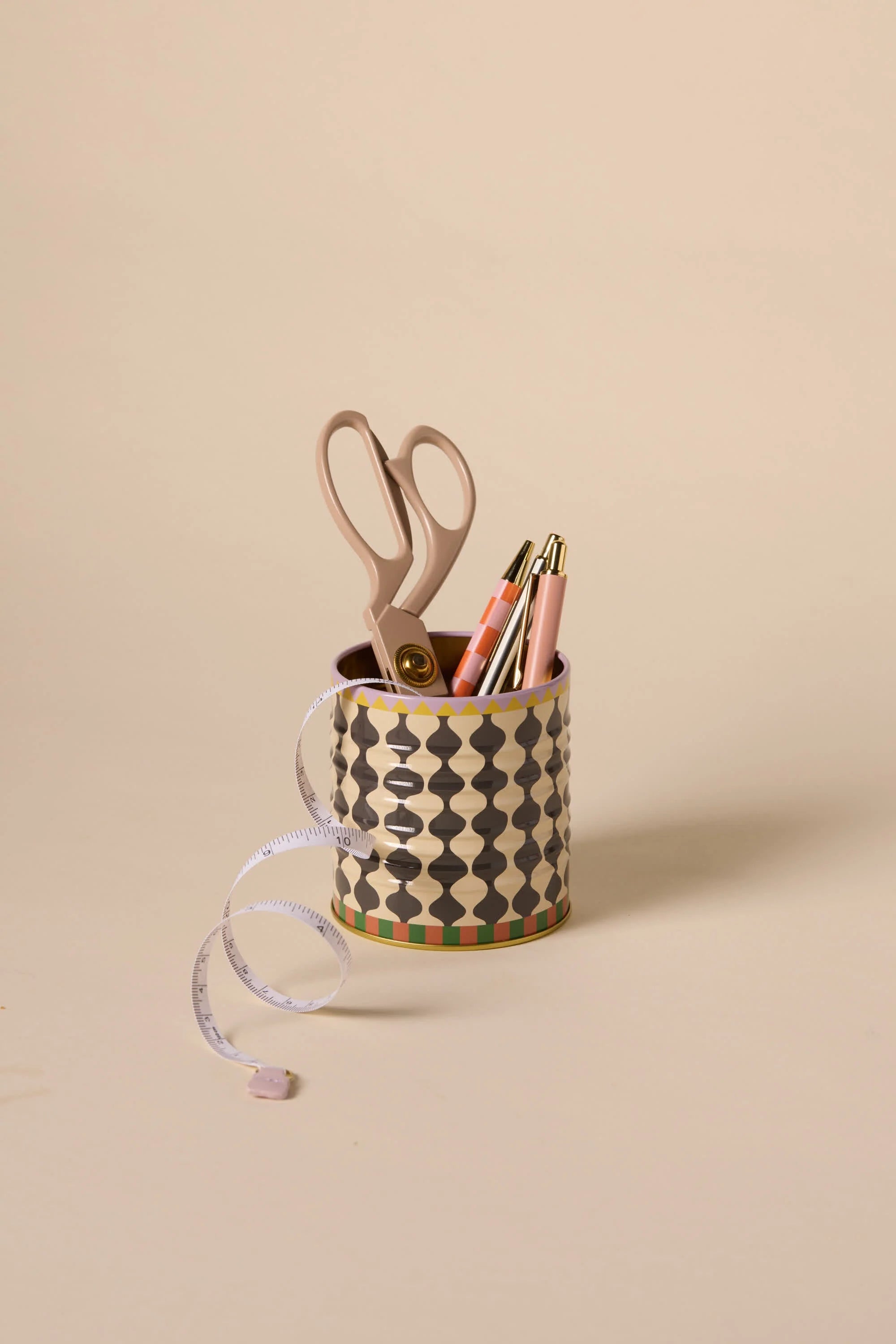 Pot de rangement Adopo Wavy noir et blanc