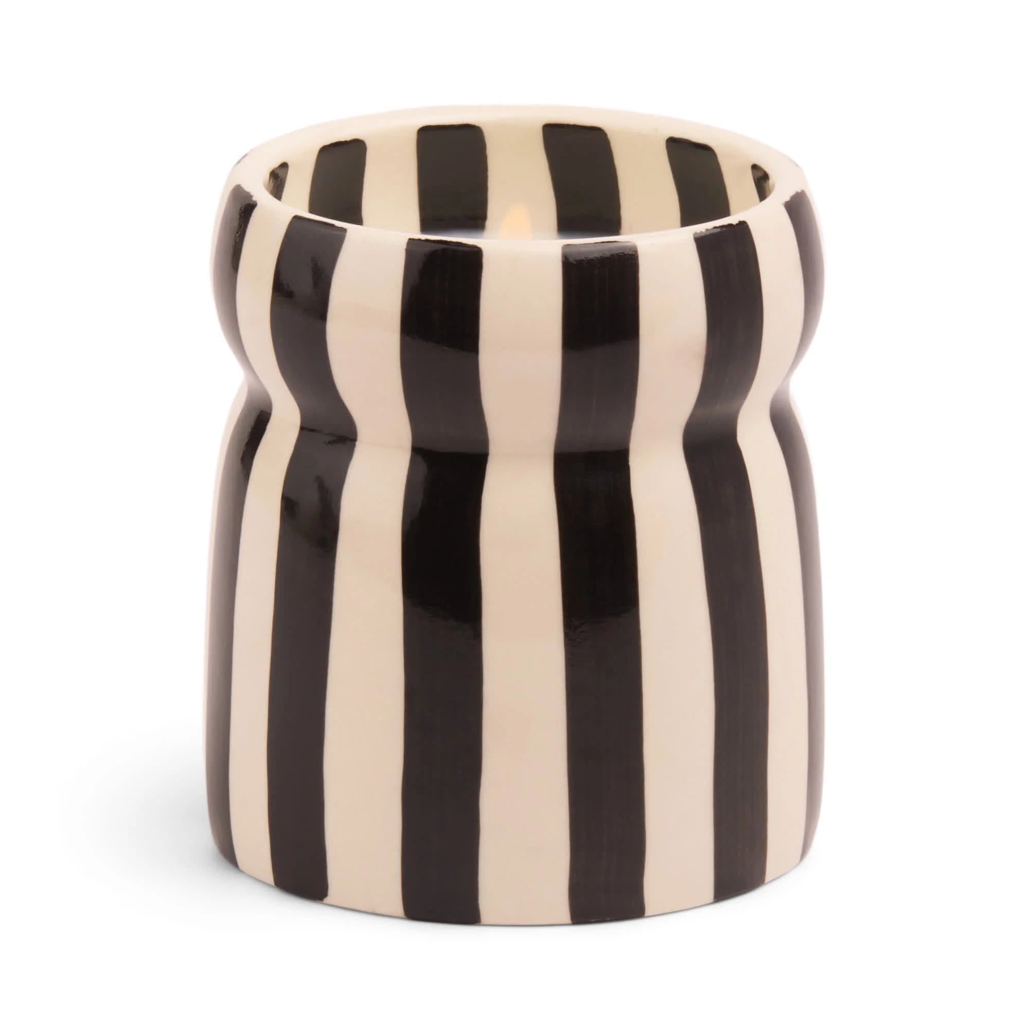 Bougie rayée noire en céramique, Lava Stone 184g
