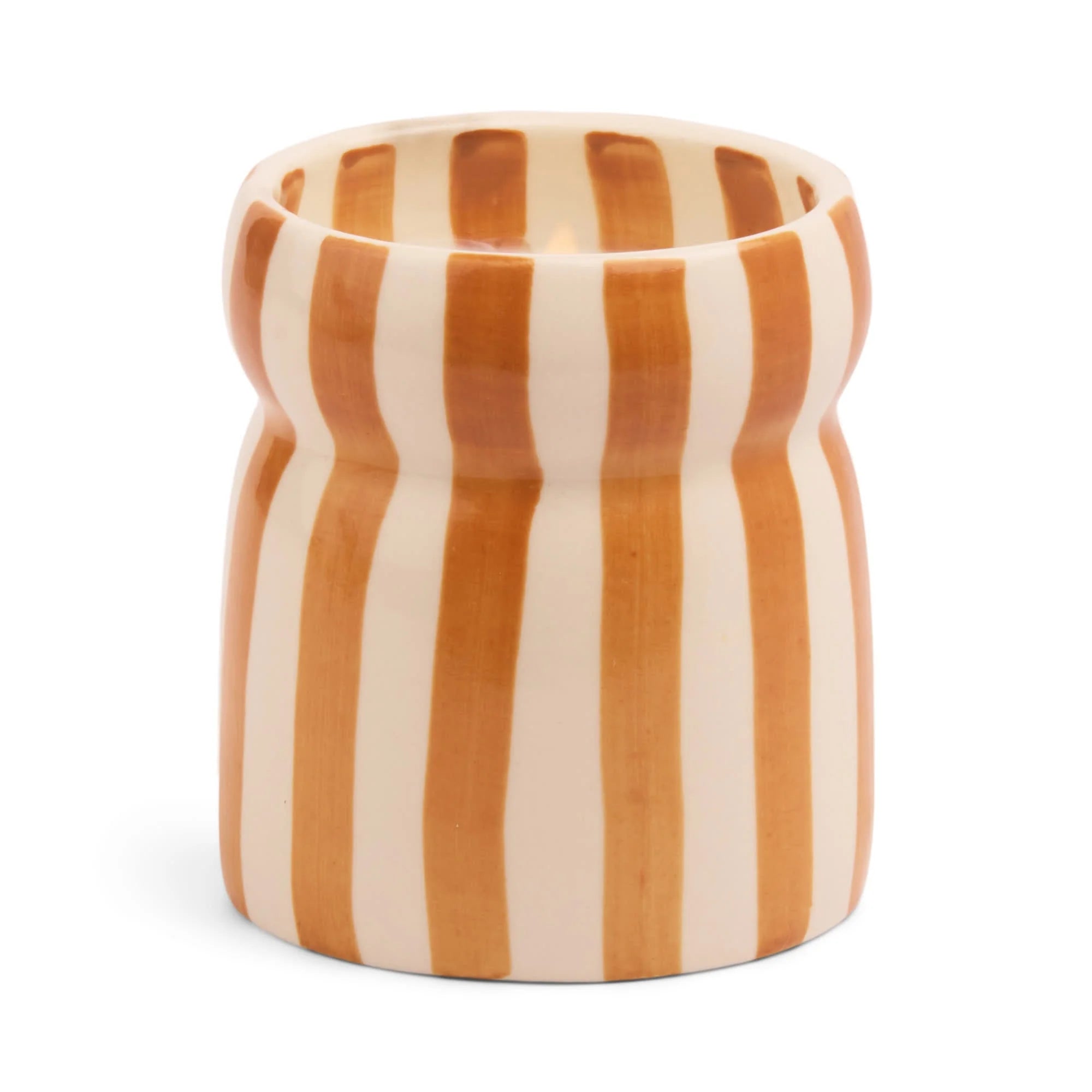 Bougie rayée rouille en céramique, Sienna Sunset 184g