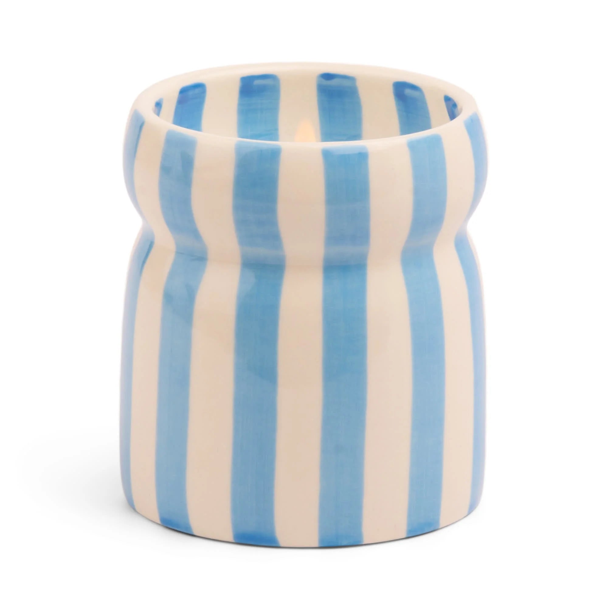 Bougie rayée bleu en céramique, Lost at Sea 184g