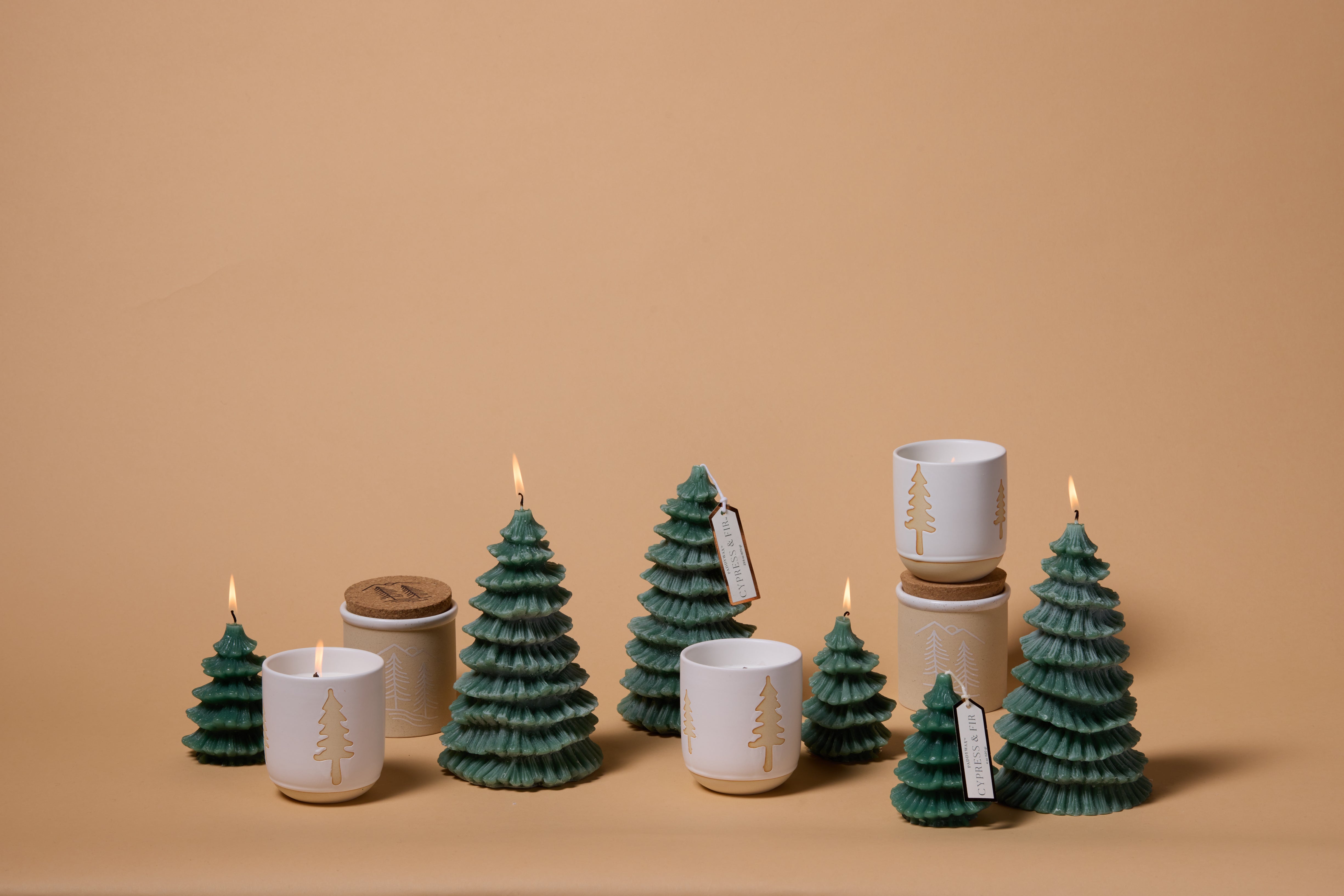 Bougie Totem Cyprès et sapin, 120 g