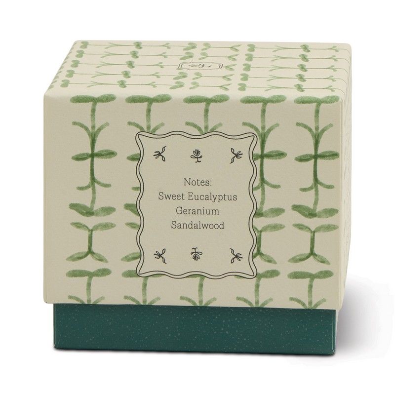 Tulip Verbena &amp; Lemongrass Glass Candle, Green and Dark Green, 155g