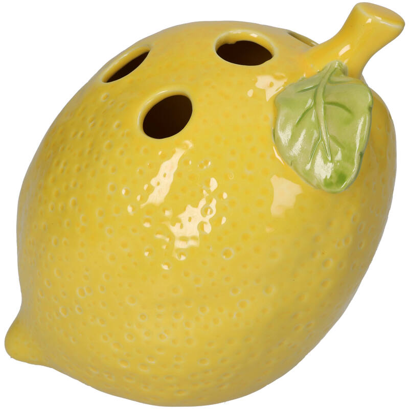Vase fruit en forme de Citron jaune en faïence fine