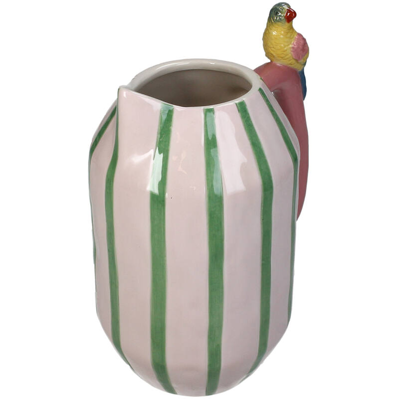Vase oiseau pichet Perroquet en grès
