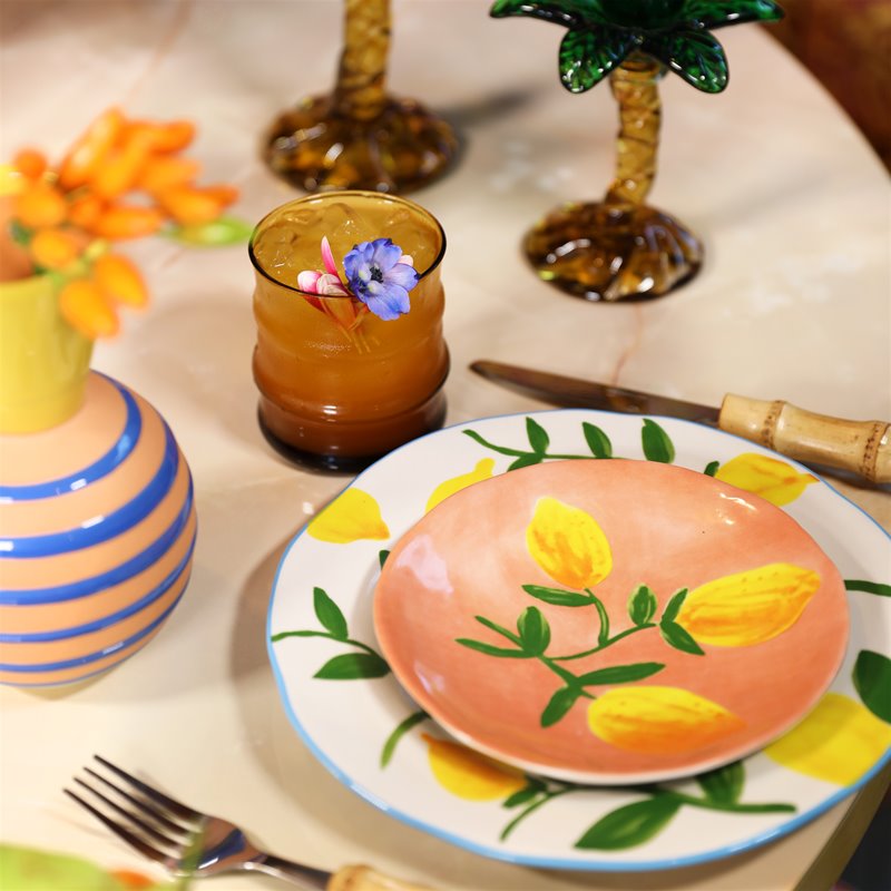 Assiettes à dessert Citron Full Color en grès Ø 16 cm, lot de 4