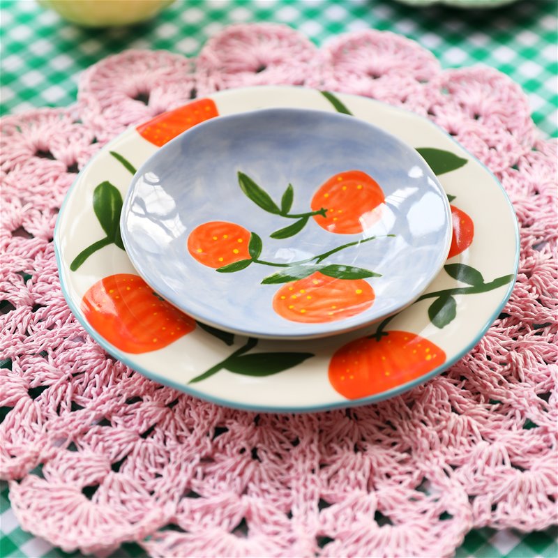 &Klevering Orange Full Colour Dessert Plates Set of 4