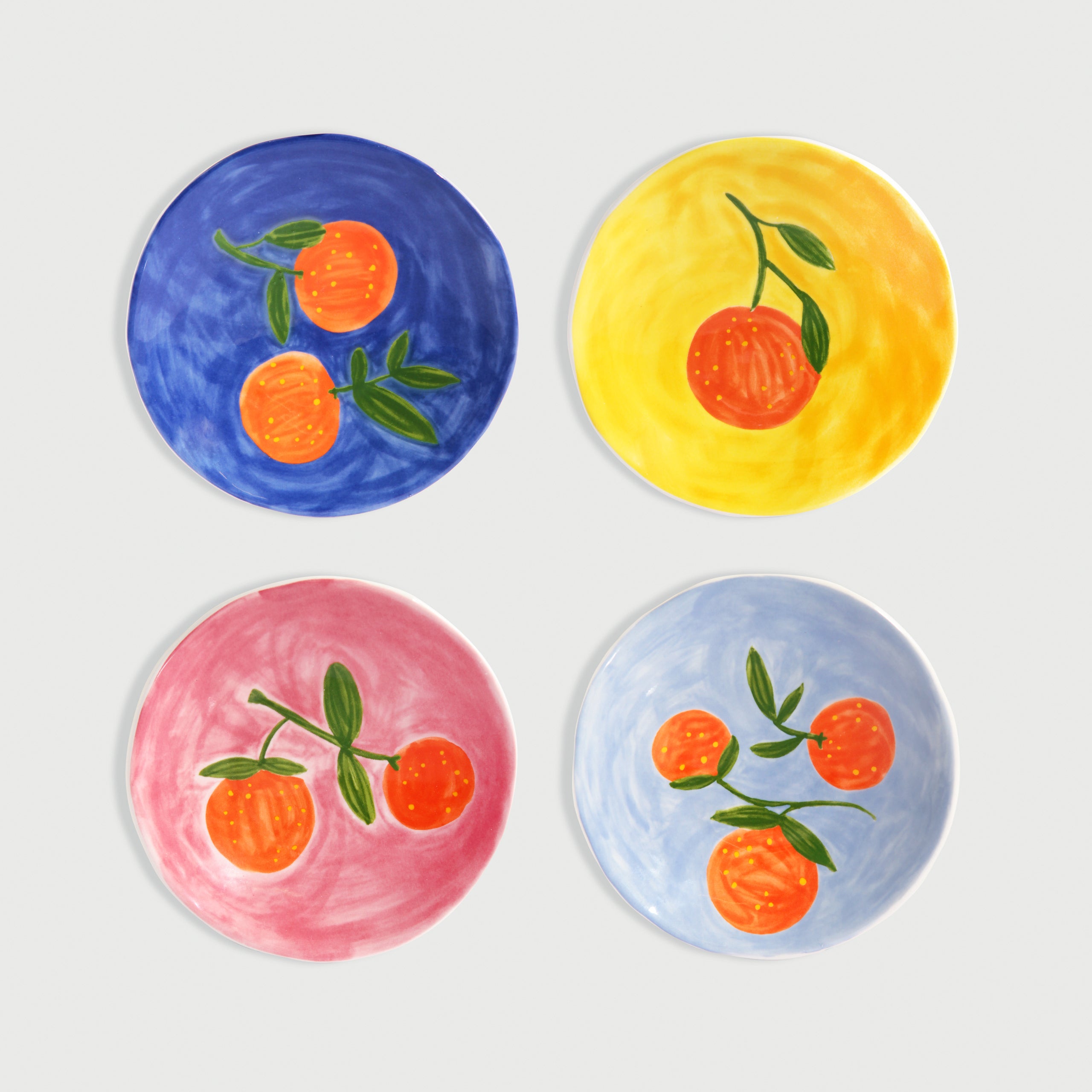 product images - &Klevering - klv-2811-06 - Plate orange full colour set of 4 1