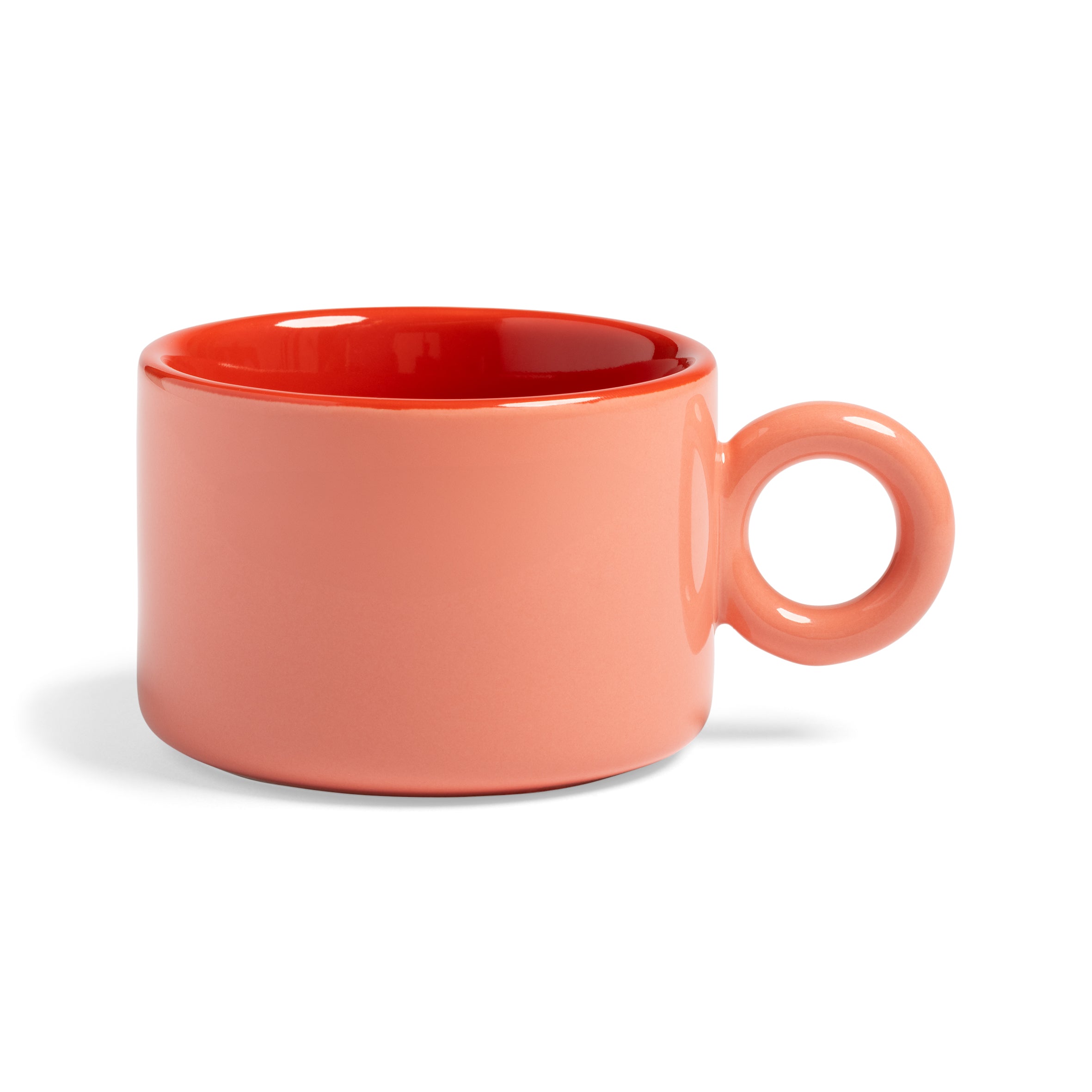 Mugs Chiquito en porcelaine rouge et rose, 20 cl, lot de 2