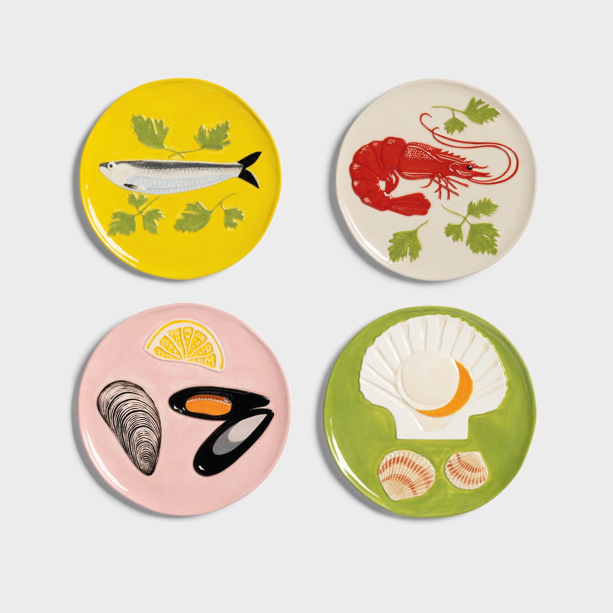 product images - &Klevering - klv-2823-05 - Plate de la mer set of 4 1