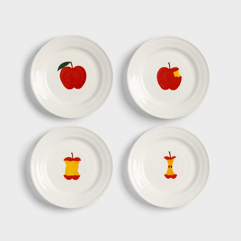 Assiettes à dessert Haines Pomme en porcelaine Ø 17 cm, lot de 4
