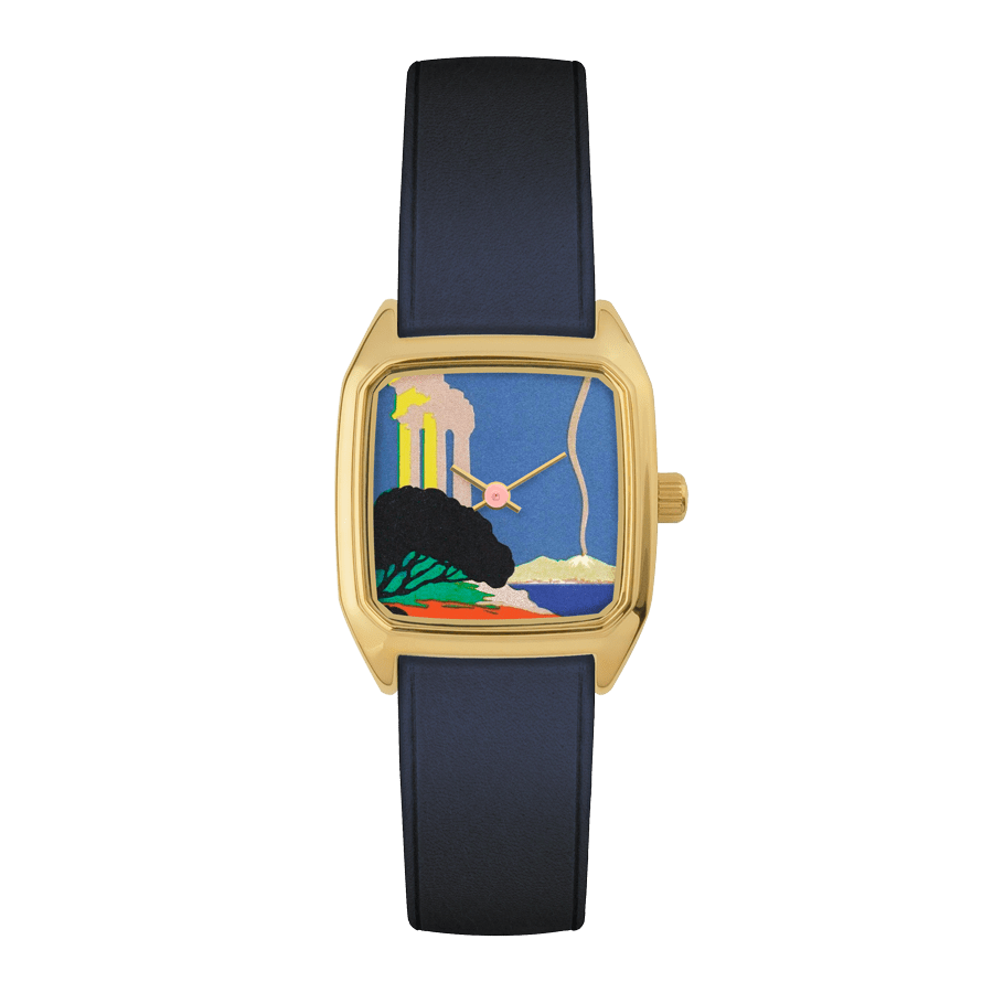 Montre femme Laps Prima Olympe avec bracelet cuir indigo