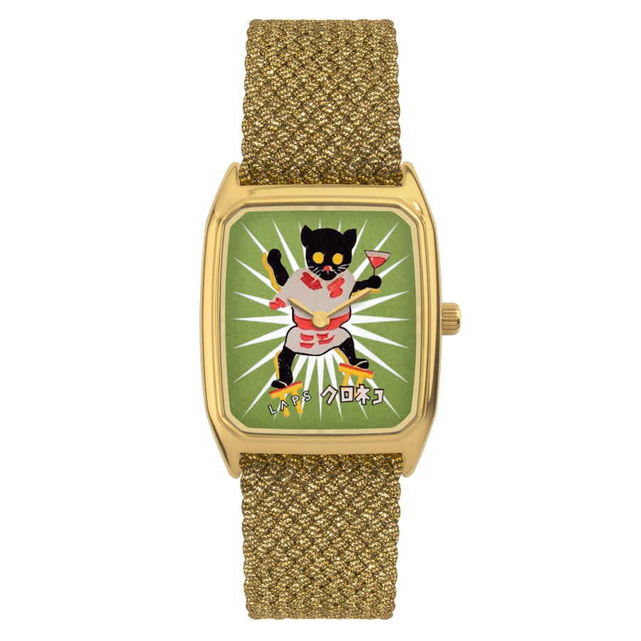 Montre Laps Signature Kanpai avec bracelet perlon gold