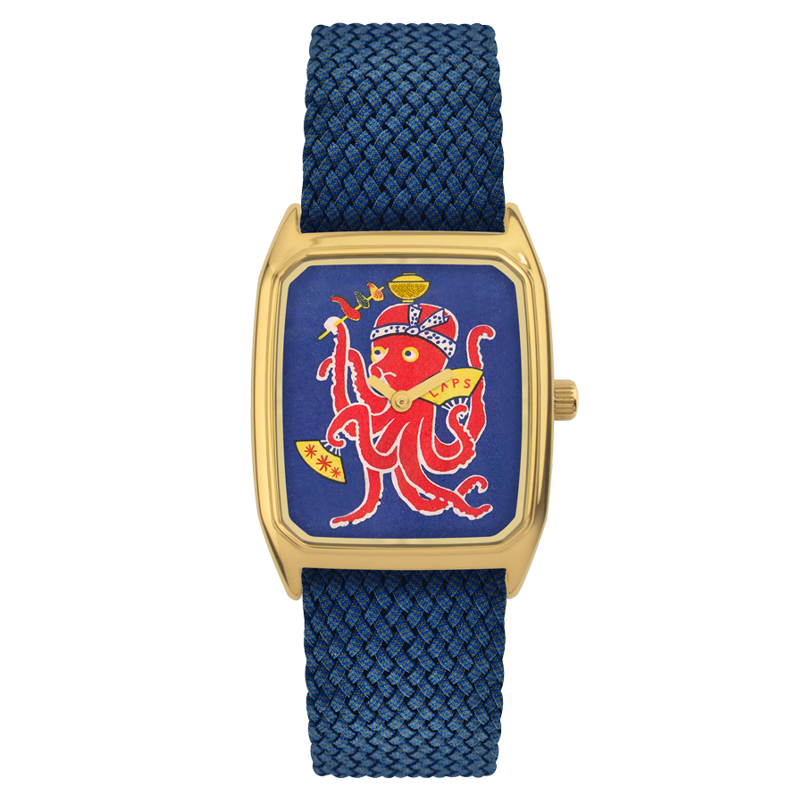 Montre Laps Signature Polpo avec bracelet perlon bleu cobalt