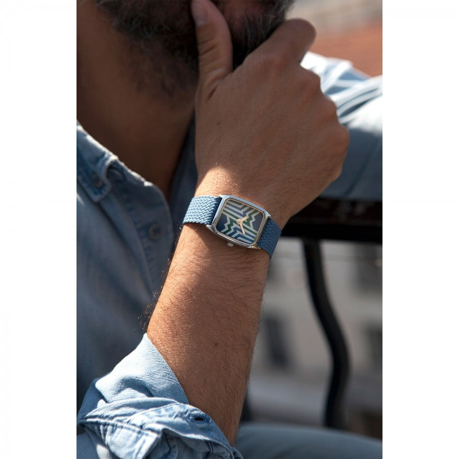 Montre Laps Signature Swell avec bracelet perlon bleu de paname