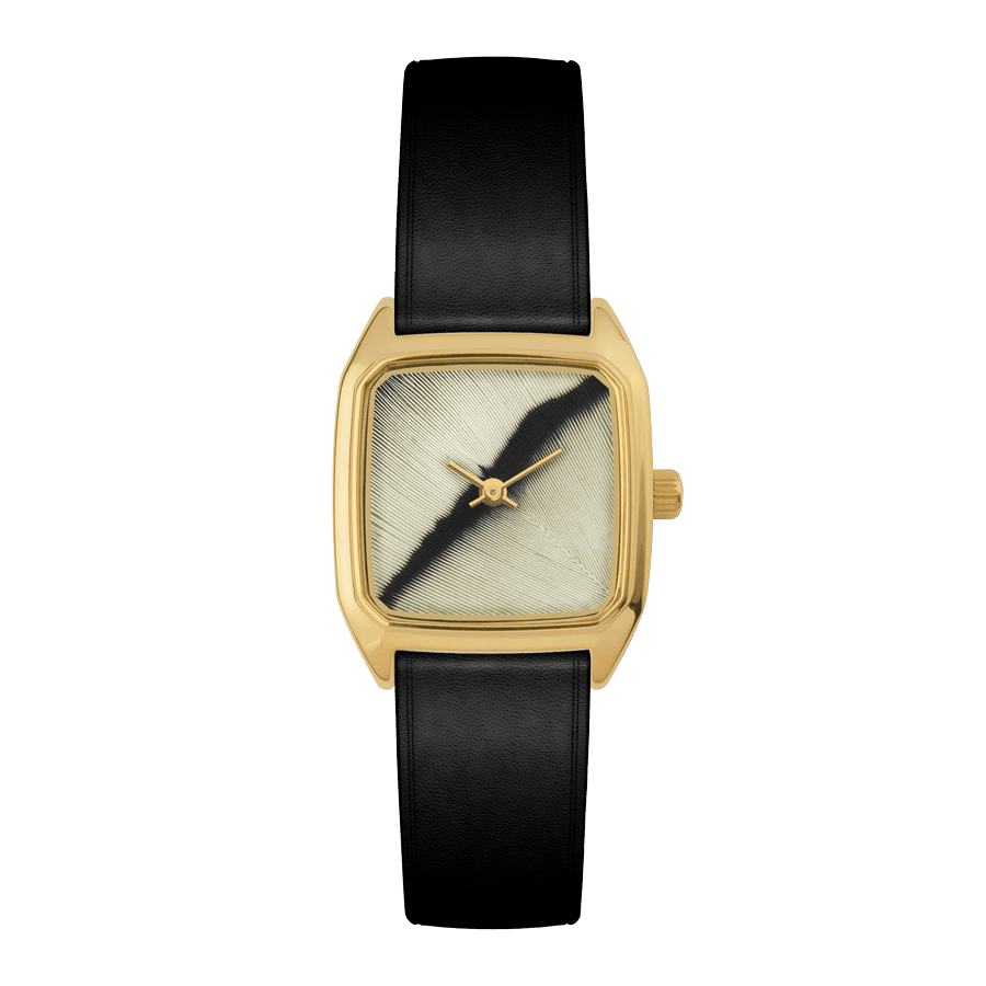 Montre femme Laps Prima Amherst avec bracelet cuir noir glacé