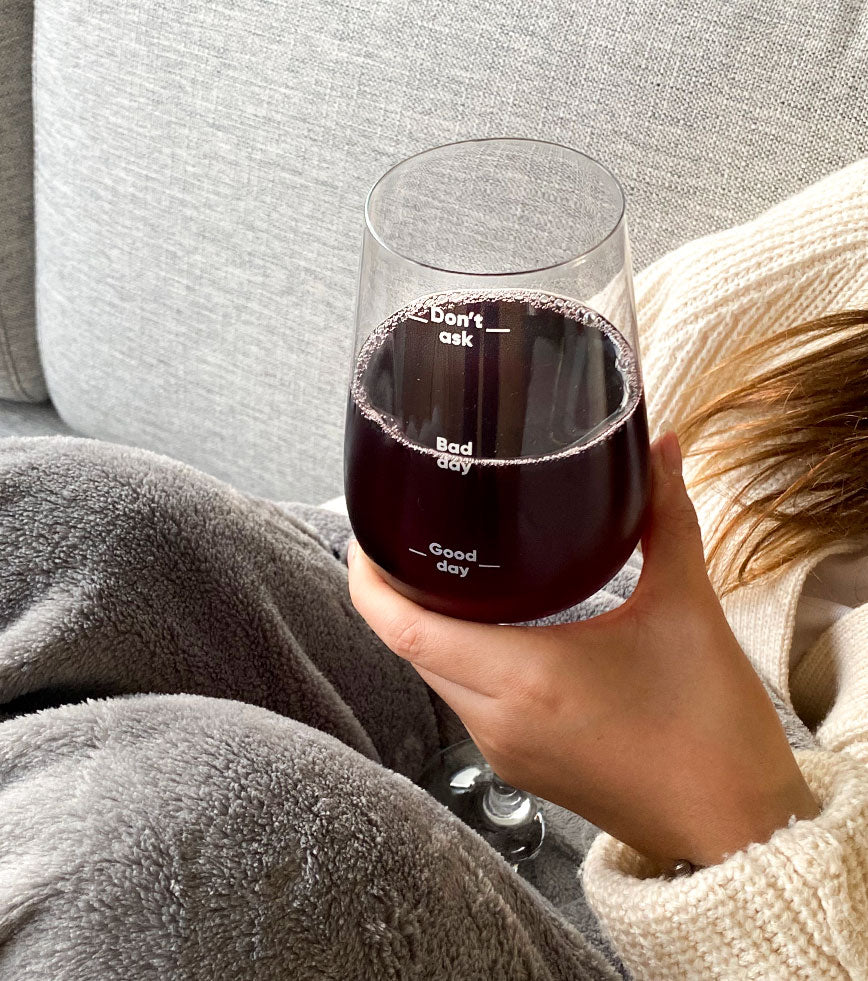 Verre à vin pour montrer son humeur