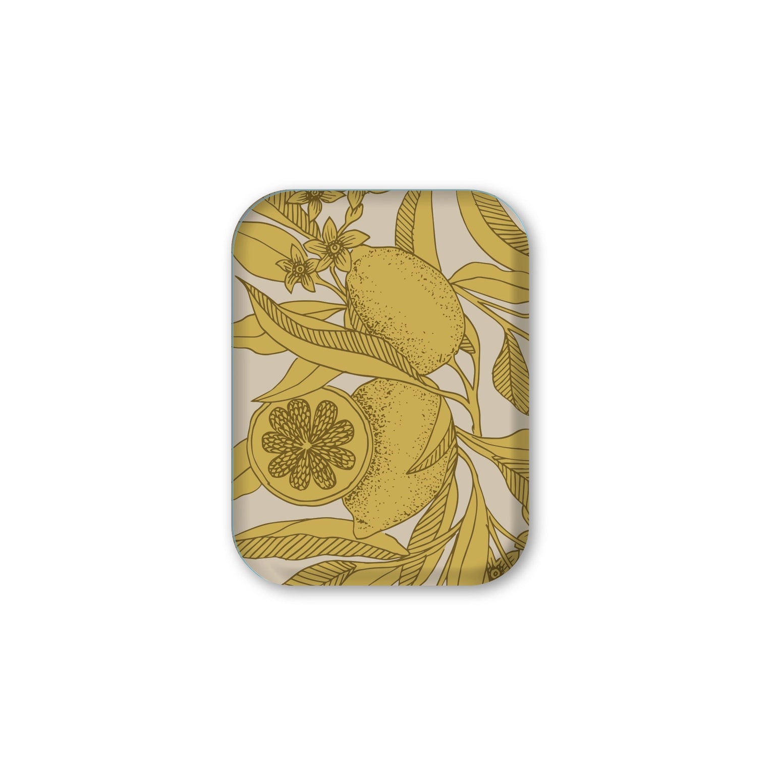 Plateau en bois rectangulaire Citrons, jaune et blanc