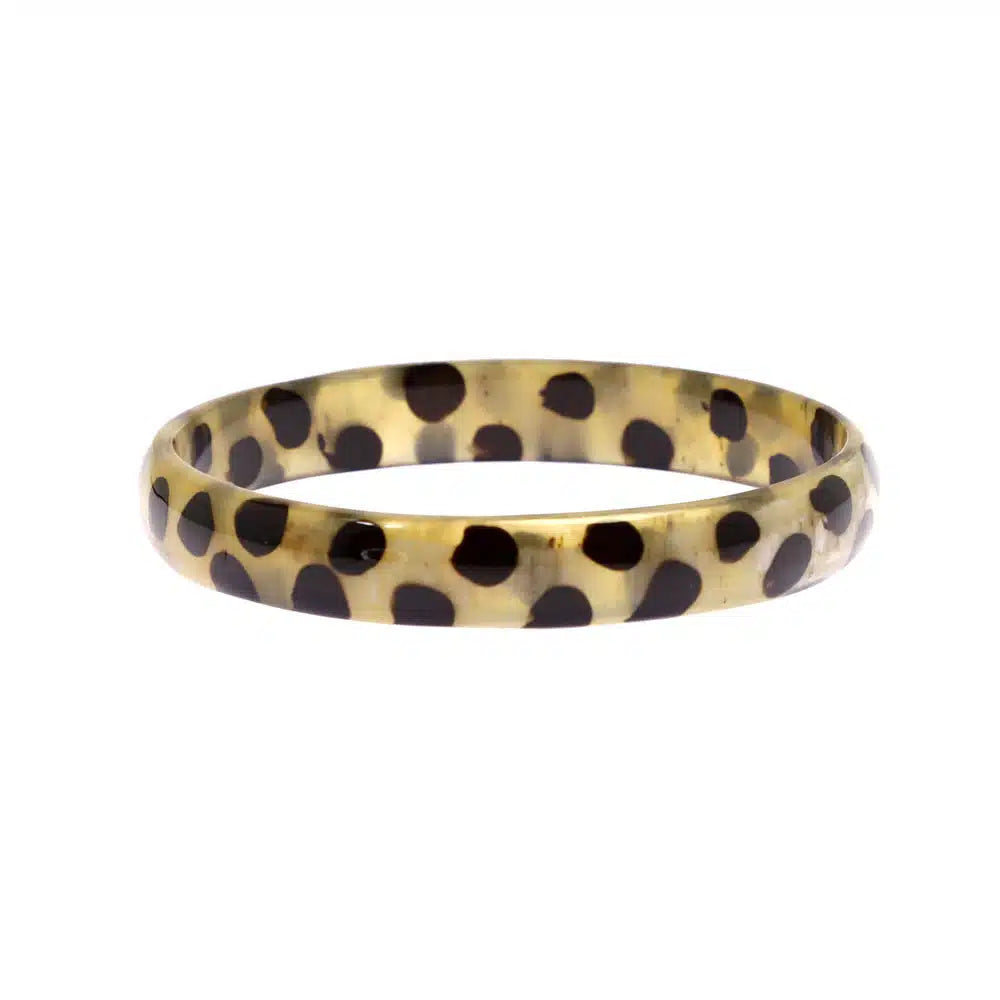 Jonc large corne de buffle à pois