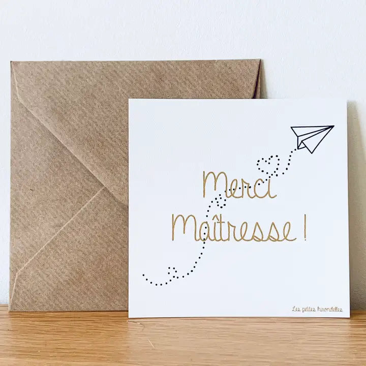 Carte & enveloppe Merci Maîtresse