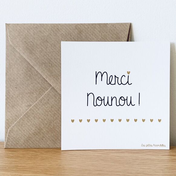 Carte & enveloppe Merci Nounou