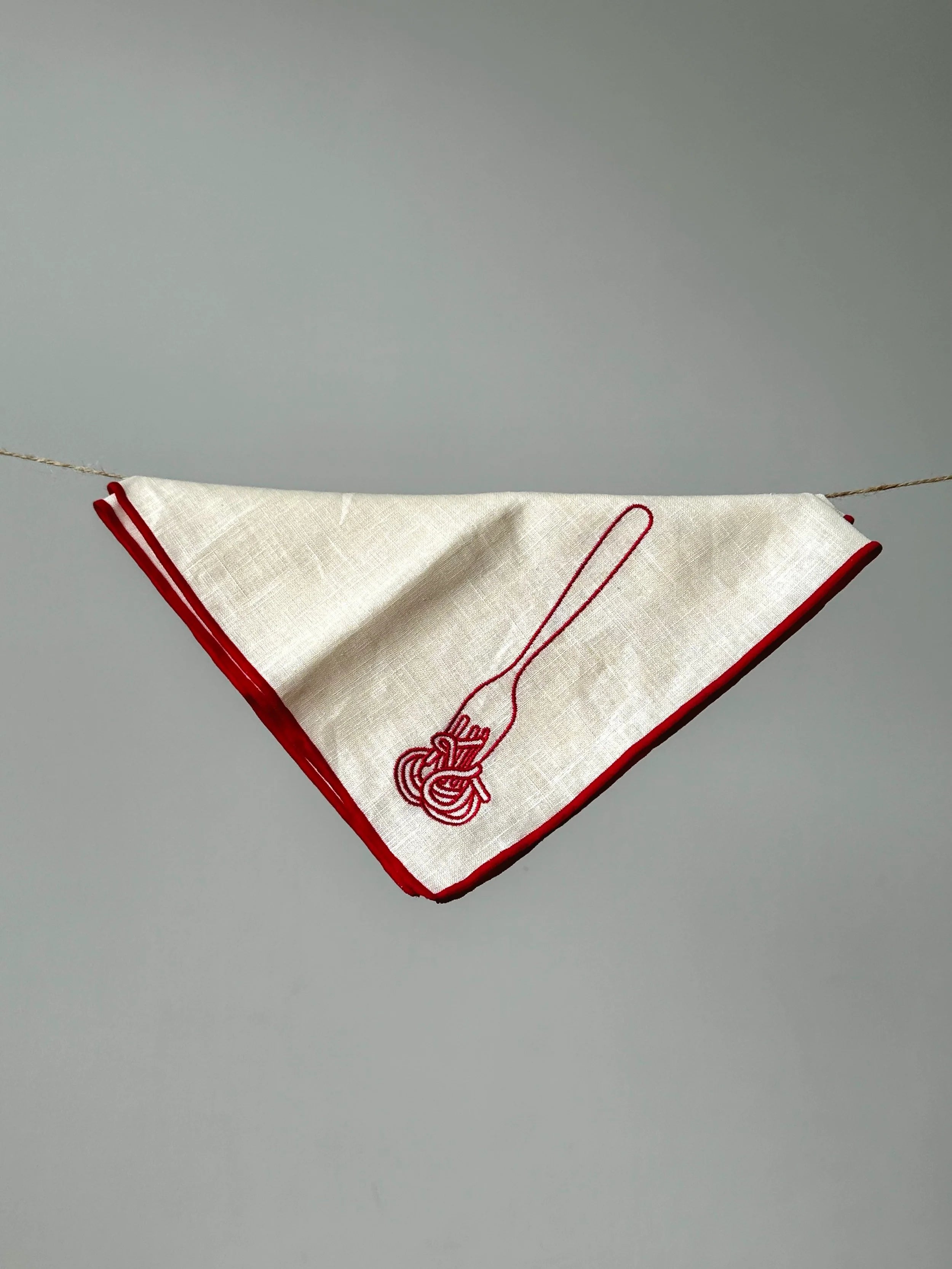 Set of 2 "Spaghetti" linen blend napkins
