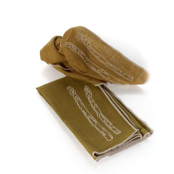 Set of 2 linen blend napkins “Asparagus”