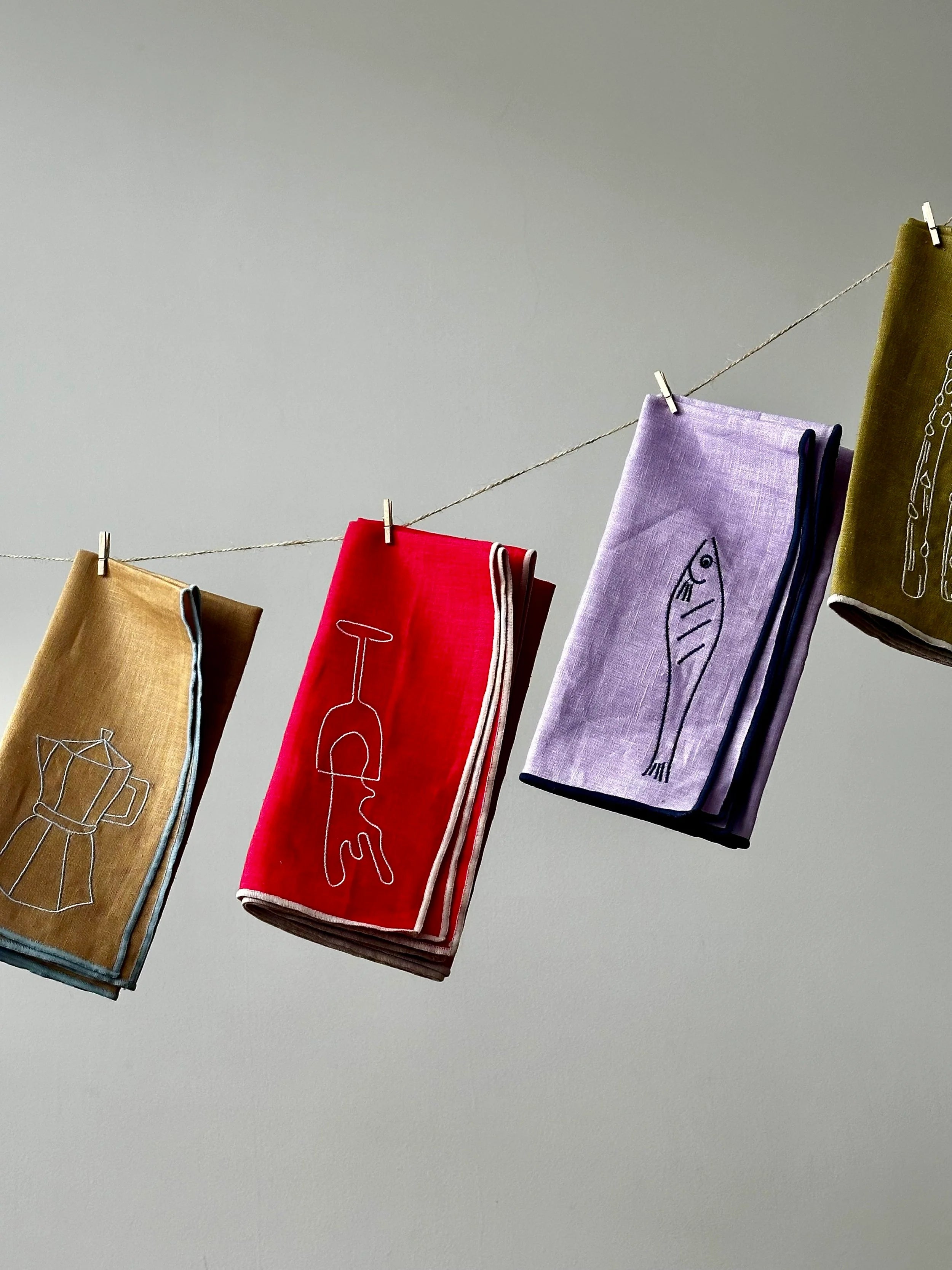 Set of 2 linen blend napkins “Moka”