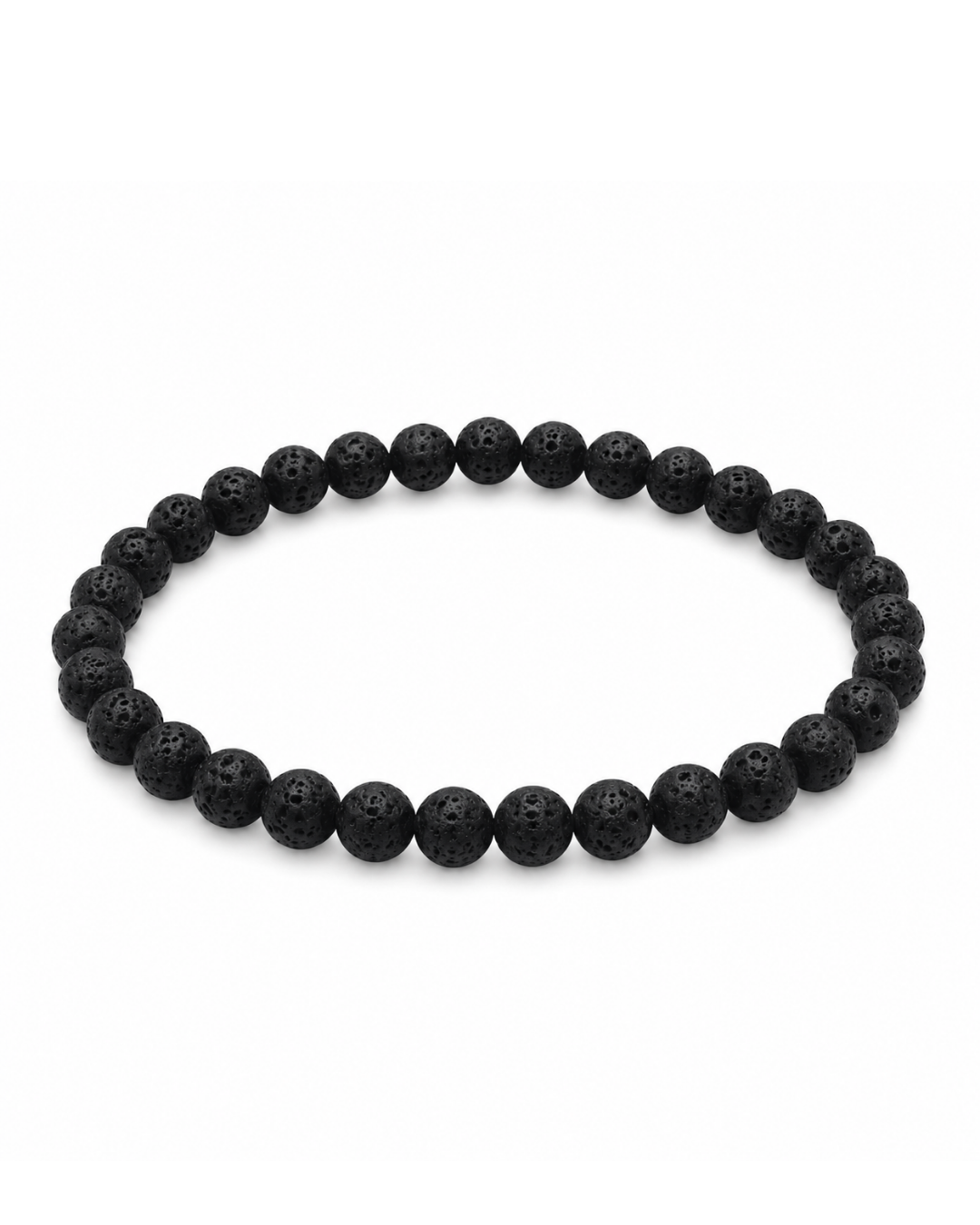 Bracelet en perles de lave noires