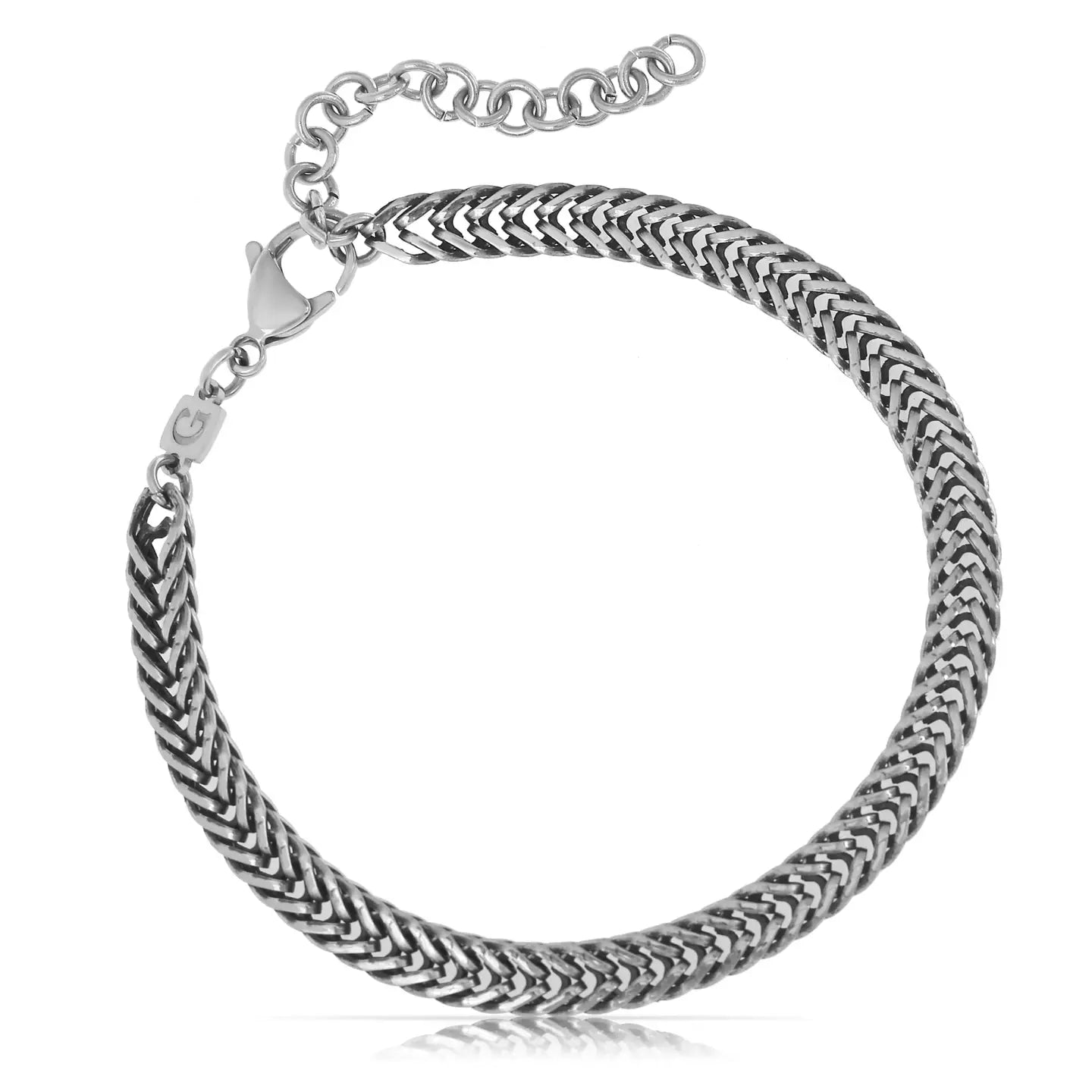 Heavy Silver Stainless Steel Bracelet