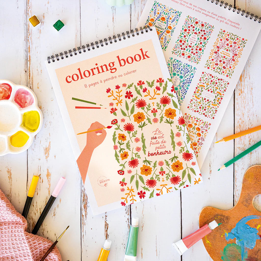 Carnet de coloriage A4 Petits bonheurs