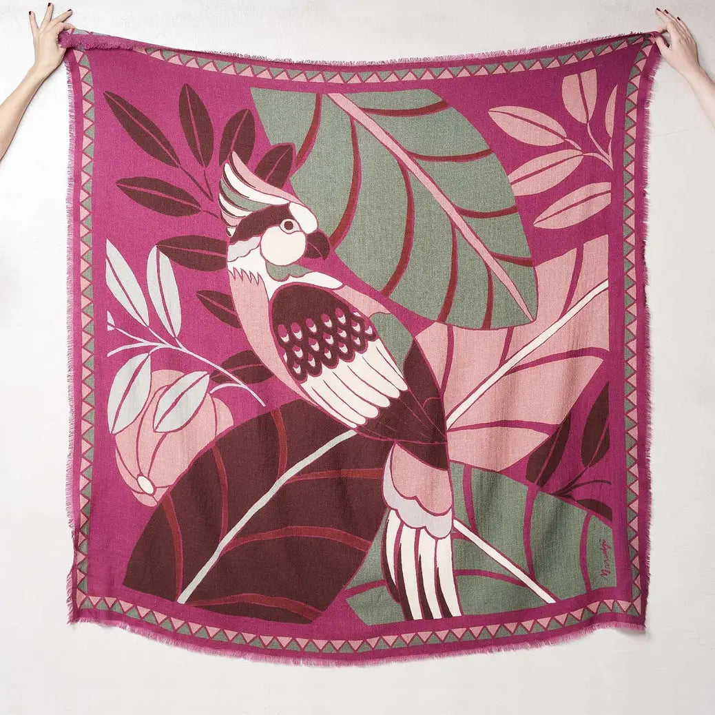 Foulard laine et soie Last Call pourpre