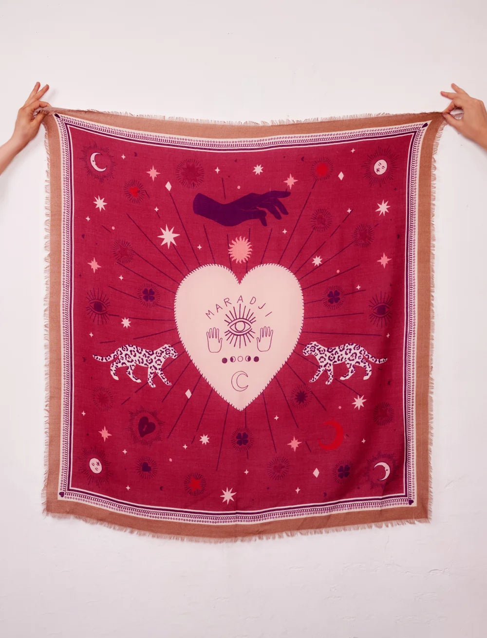 Foulard laine et soie Irma fuchsia