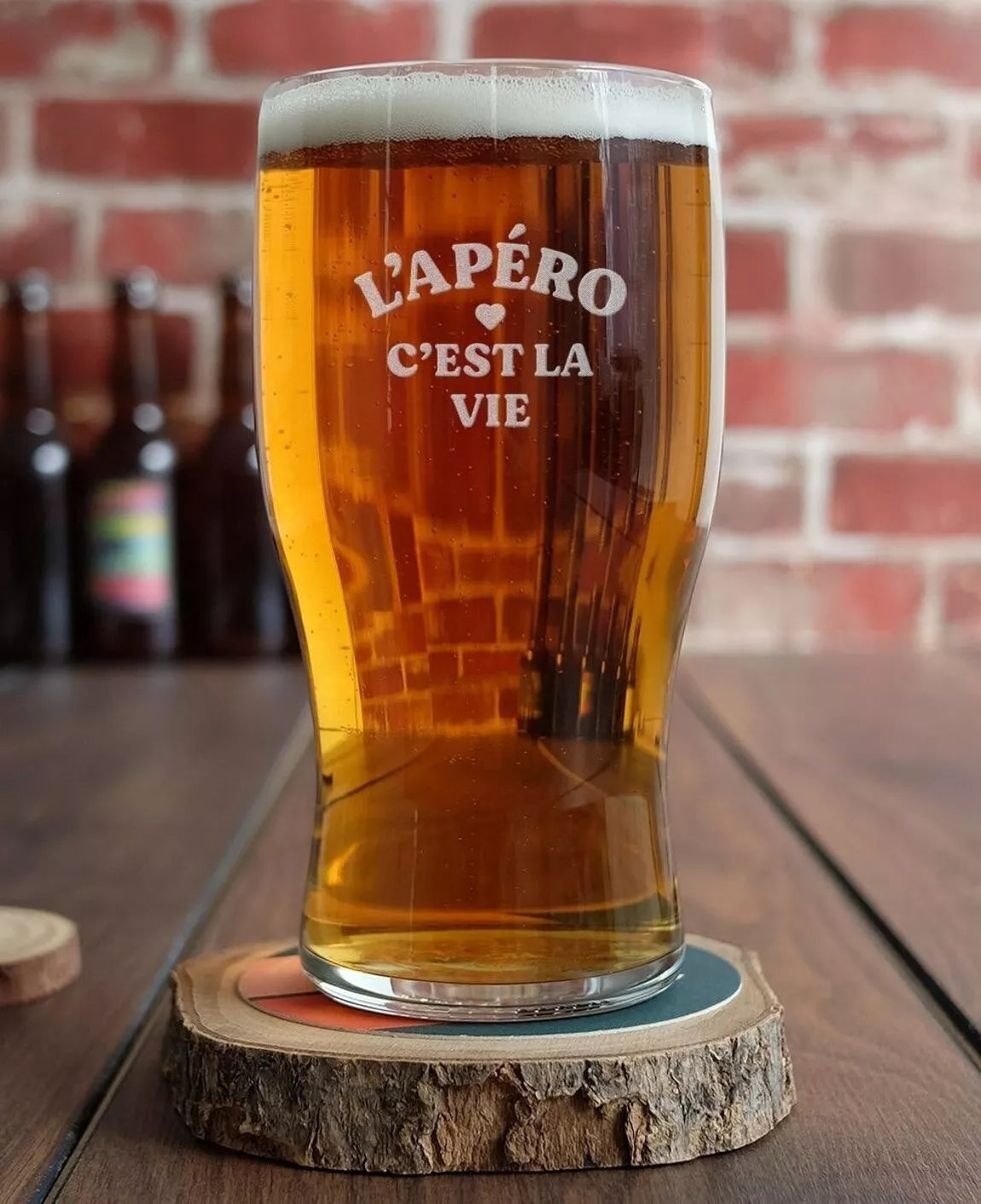 Verres — Verre à bière pinte gravé L'apéro c'est la vie Rugby — Monsieur TSHIRT