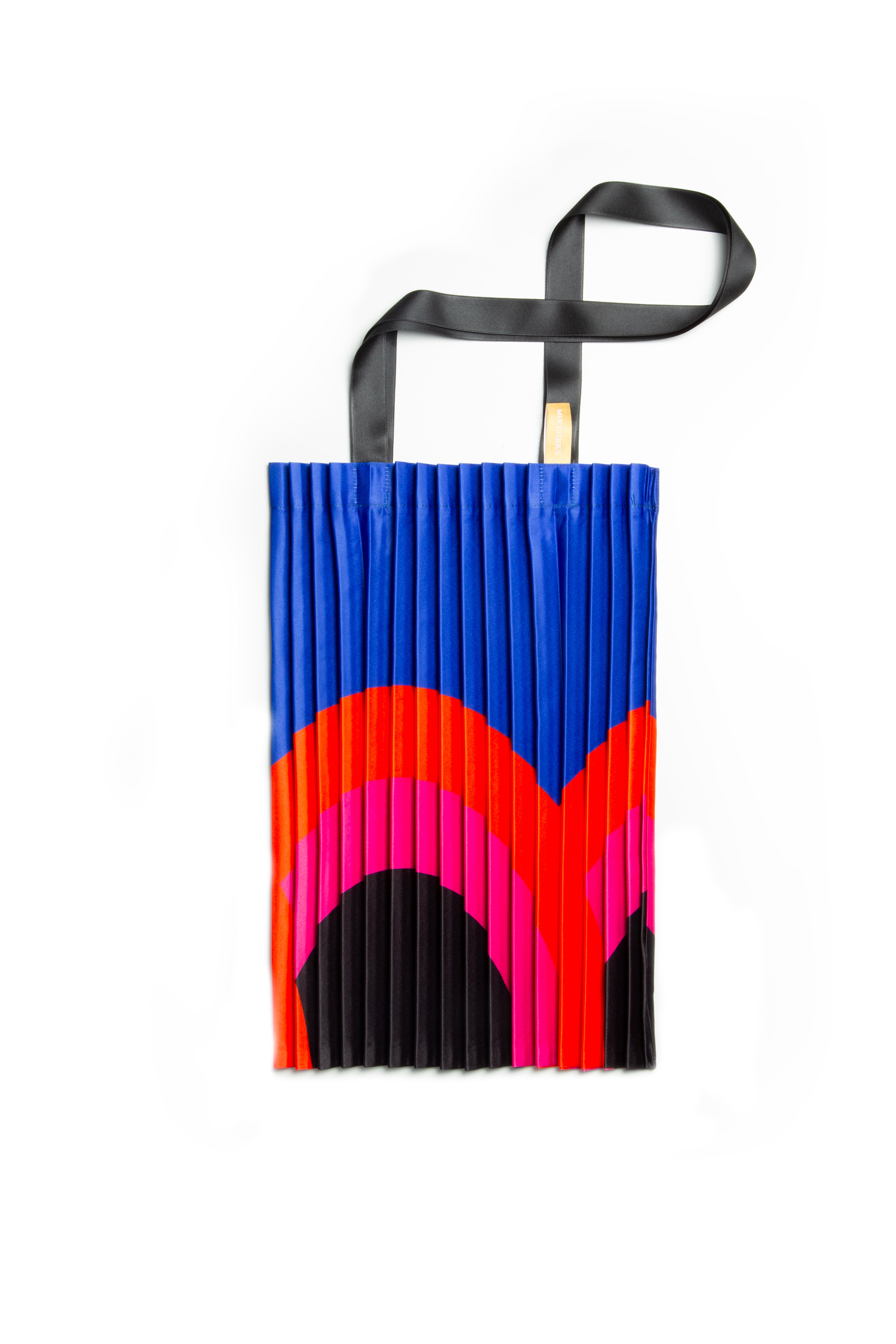 Tote bag en satin plissé Rainbow