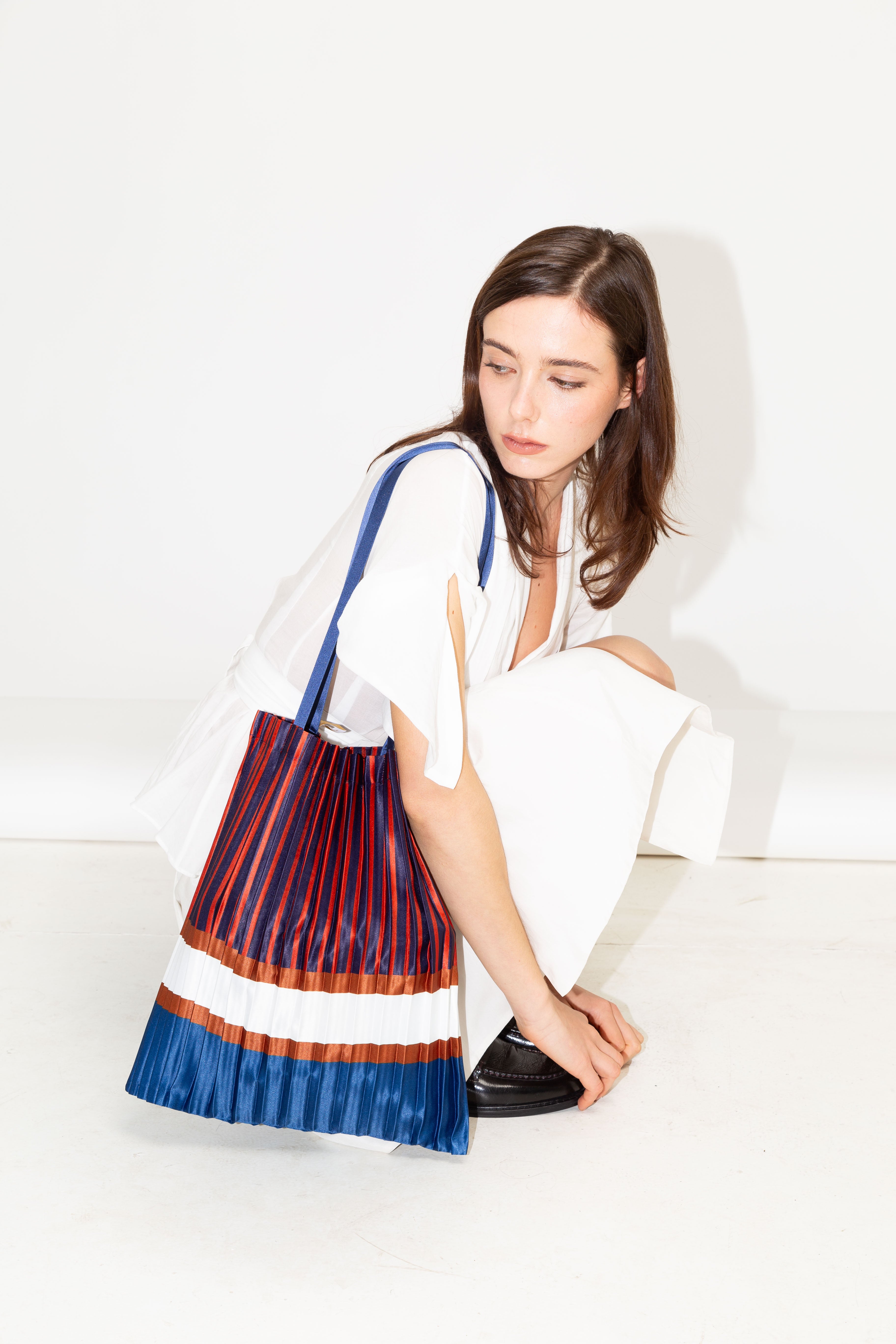 Tote bag en satin plissé Chiavari