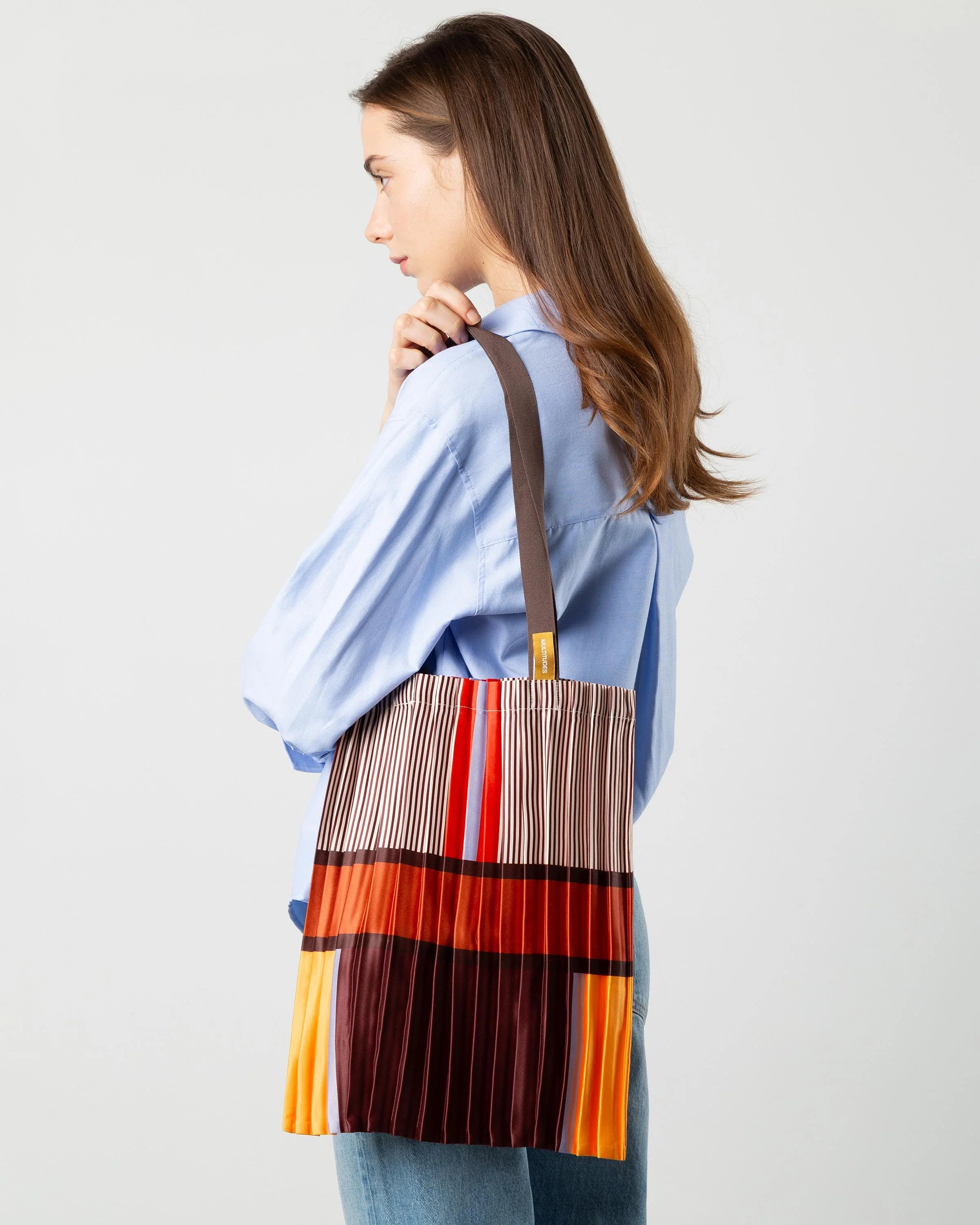 Bagheria Pleated Satin Tote Bag 40 × 48 cm