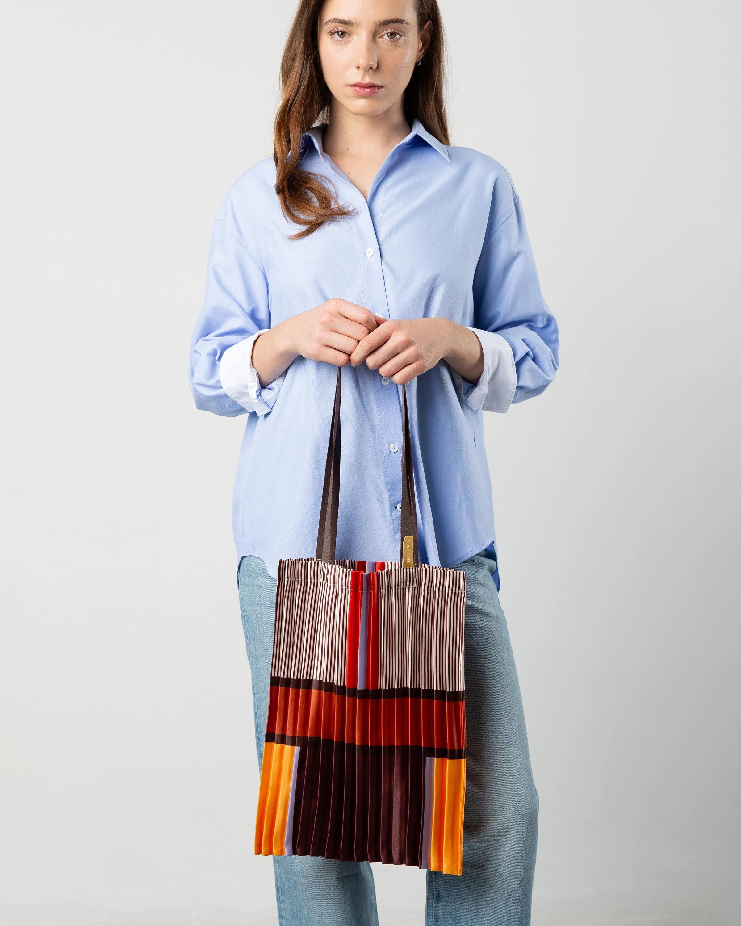 Bagheria Pleated Satin Tote Bag 40 × 48 cm