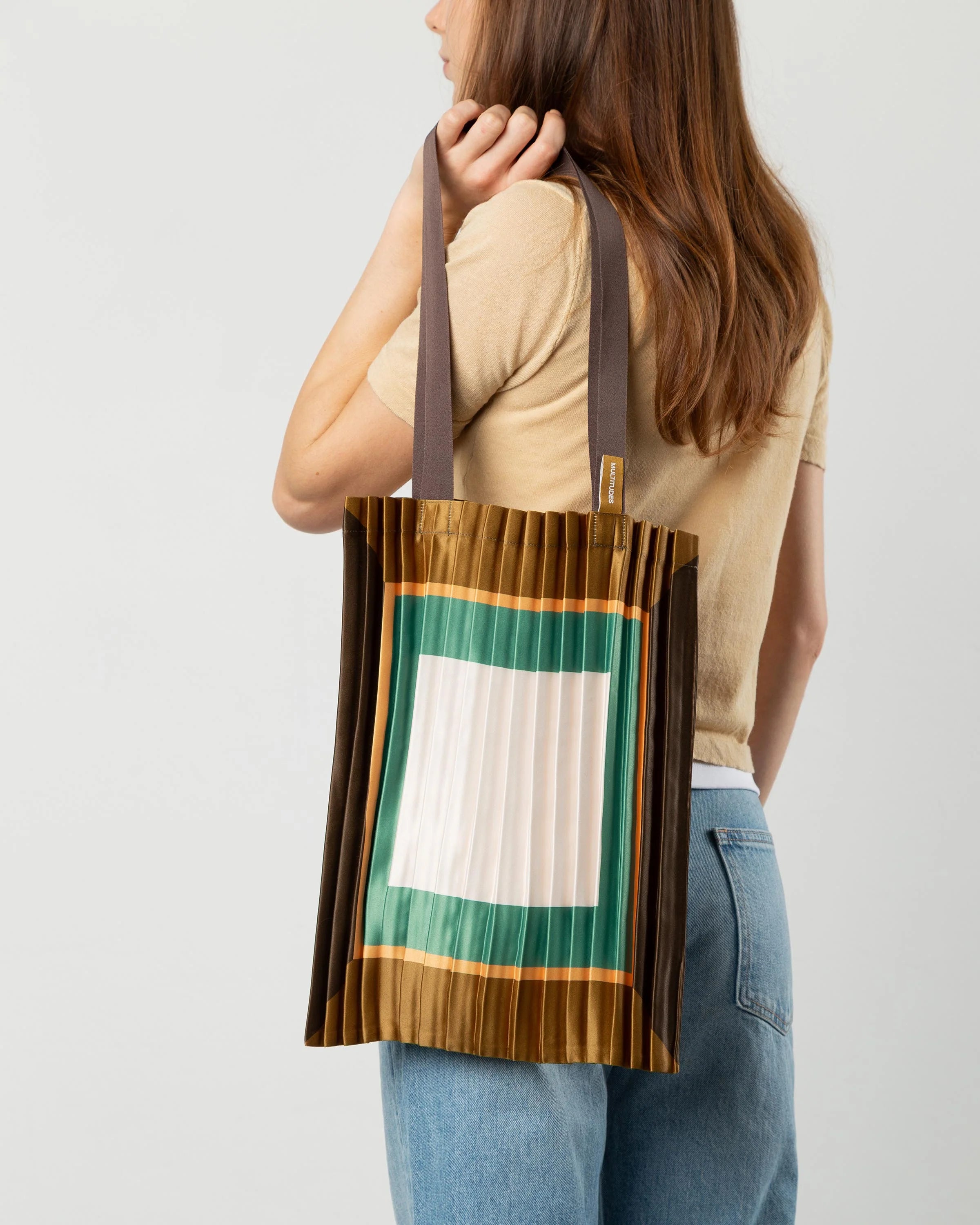 Cefalù Pleated Satin Tote Bag 40 × 48 cm